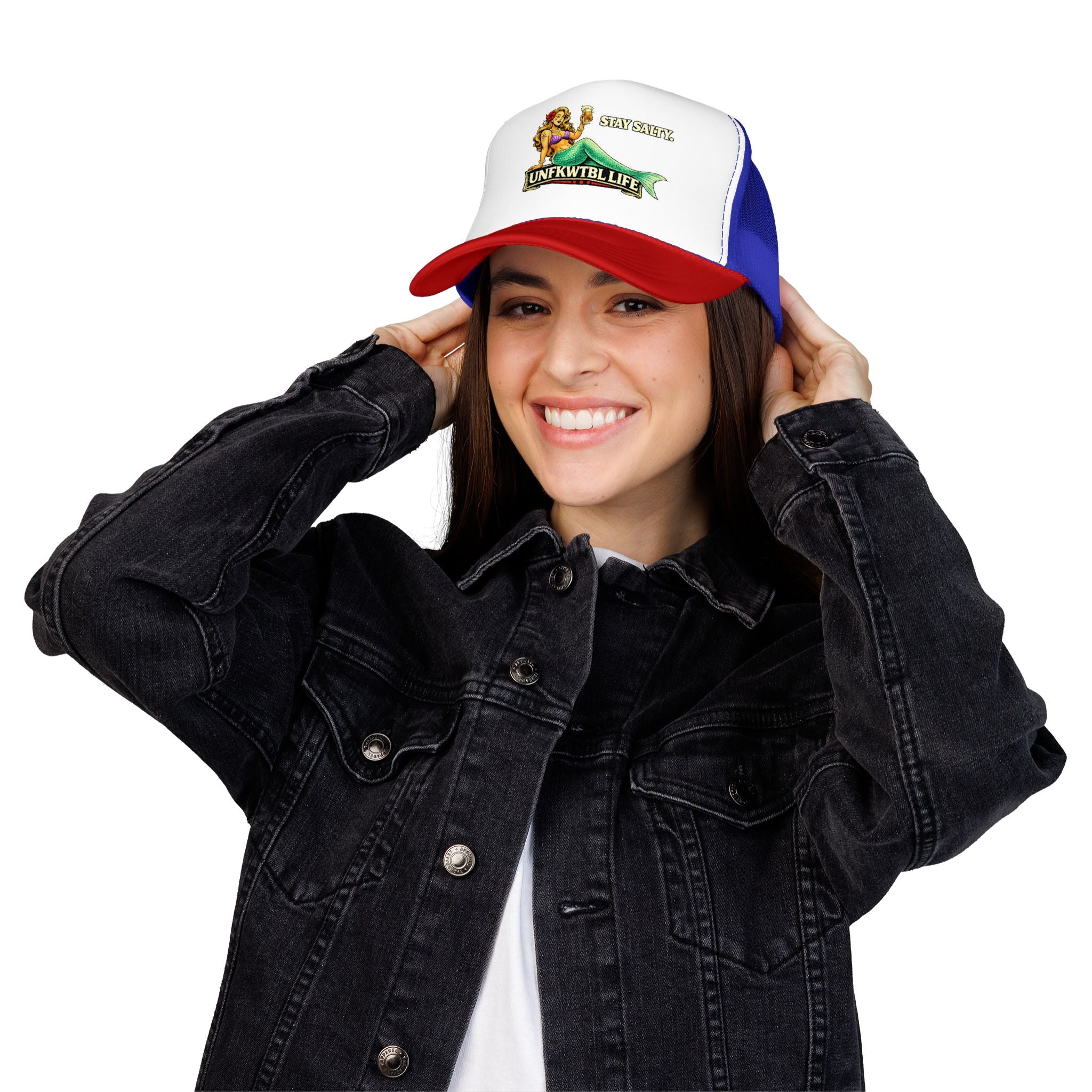 Trucker Hat - "Stay Salty. UNFKWTBL LIFE" Mermaid Foam Trucker Hat