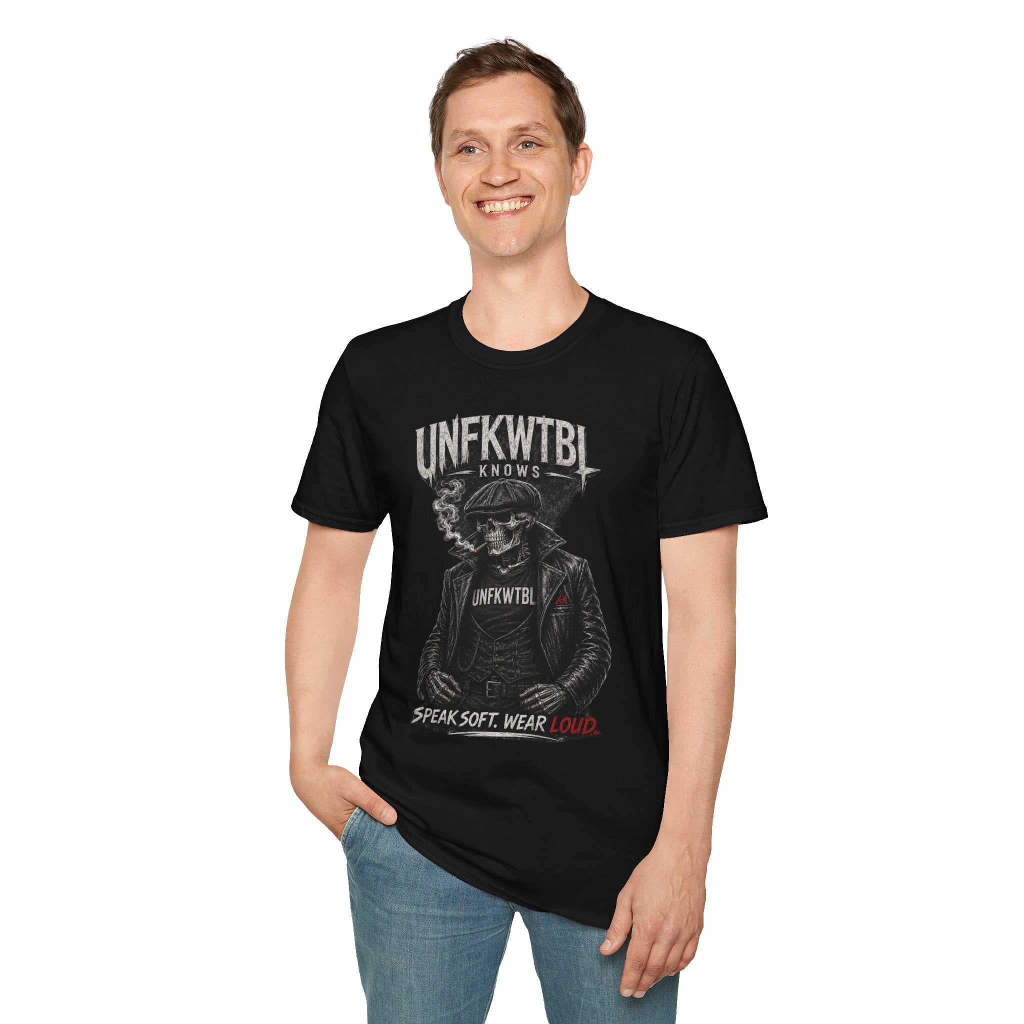 Skull Biker 'UNFKWTBL Knows' Graphic T-Shirt