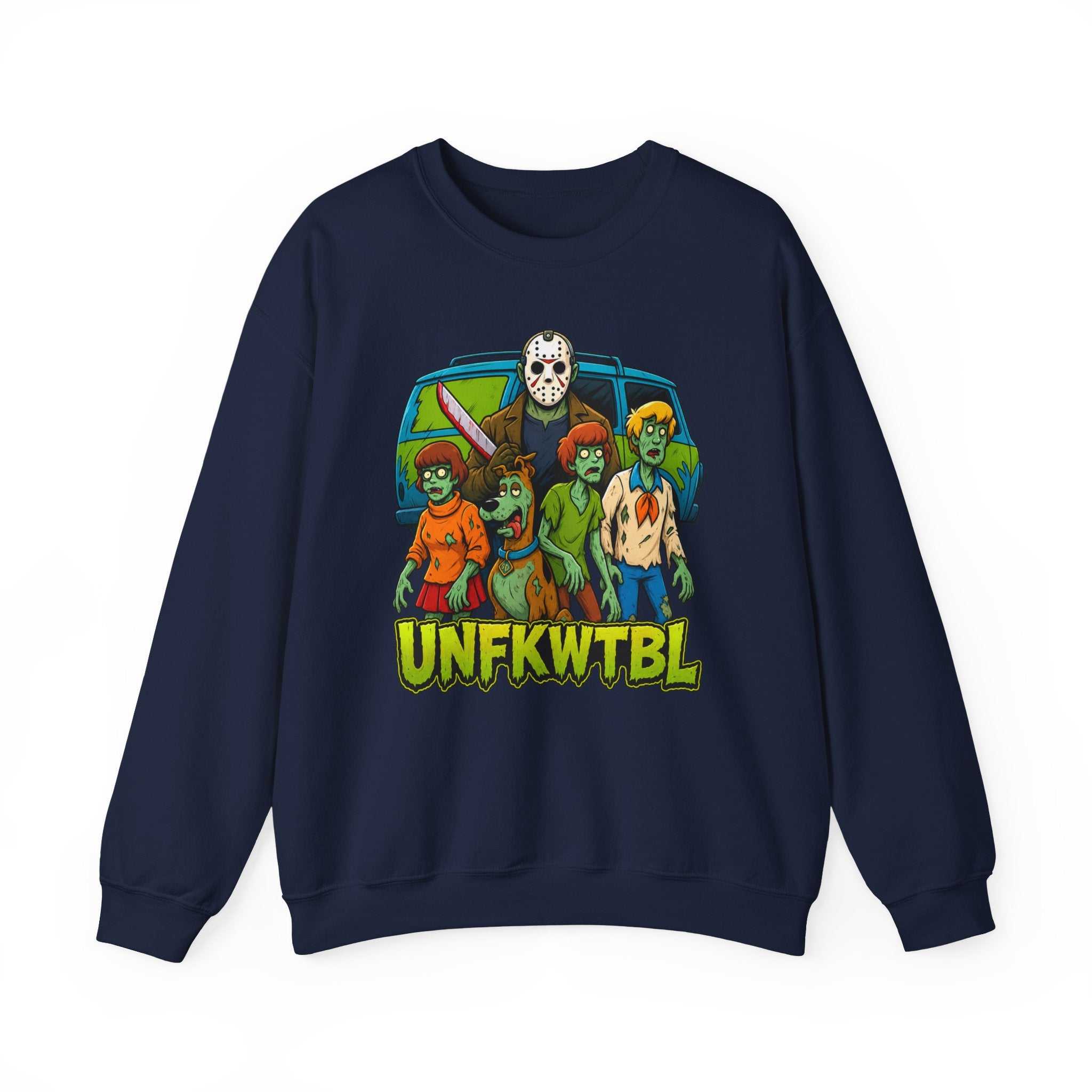 Horror Squad Crewneck Sweatshirt — Cartoon Zombie Kids & Jason Design (UNFKWTBL)
