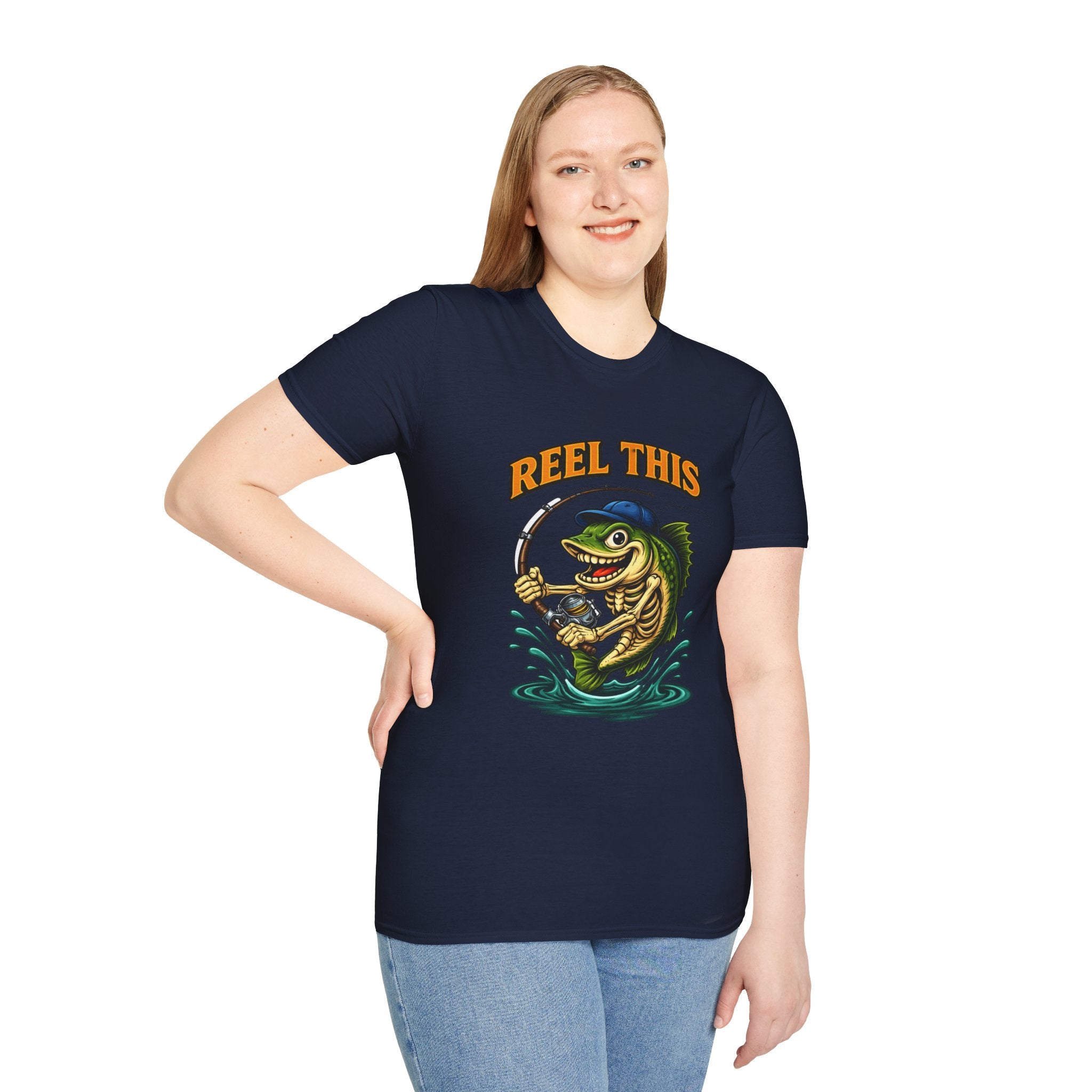 Fishing T-Shirt — "Reel This" Funny Bass Graphic Tee for Anglers