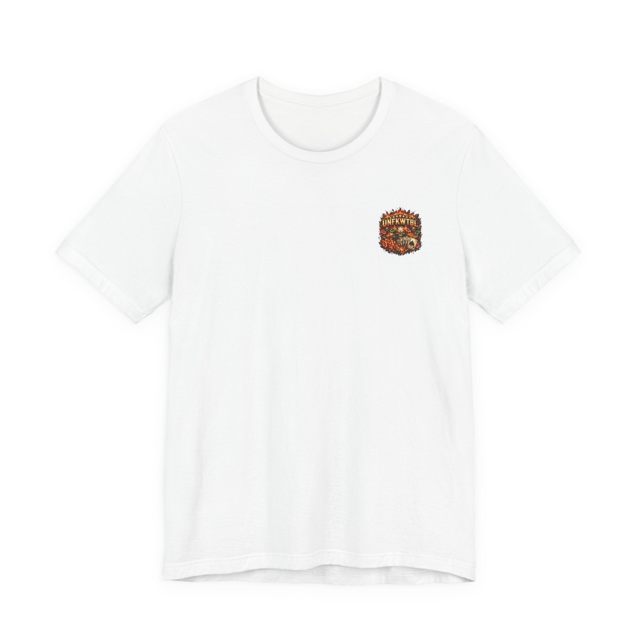 Poker Skull Tee — "The House Is Afraid" Graphic Playing Cards Shirt