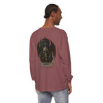 Back view of Guardian Skull Dragon Sword Tee long sleeve t-shirt with skull and dragon graphic
