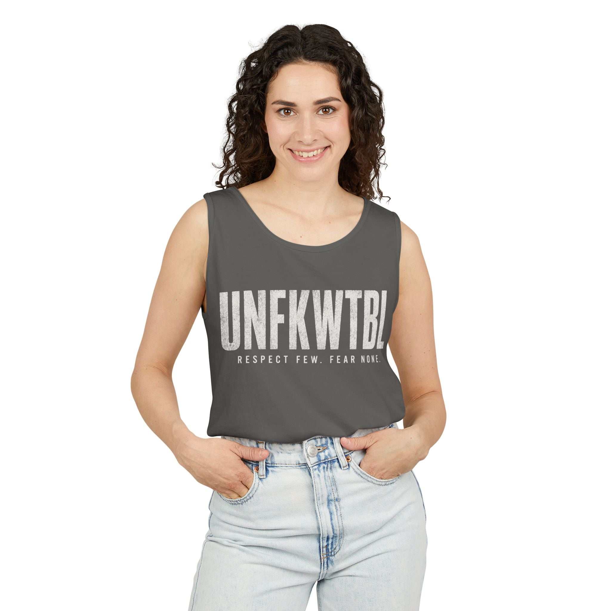 UNFKWTBL Tank Top — "Respect Few Fear None" Graphic Muscle Tee