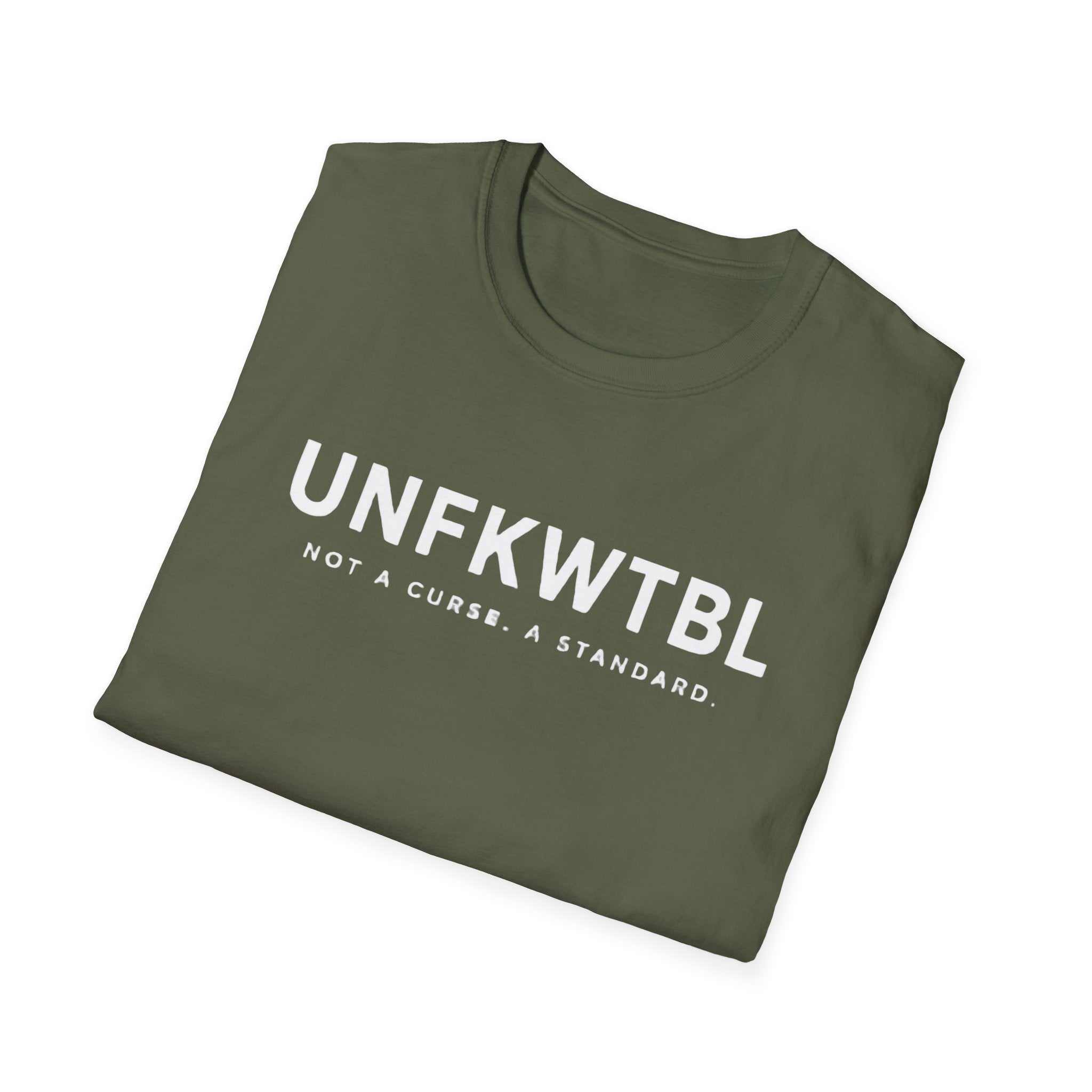 UNFKWTBL Not A Curse minimalist statement t-shirt in lightweight cotton with bold chest print