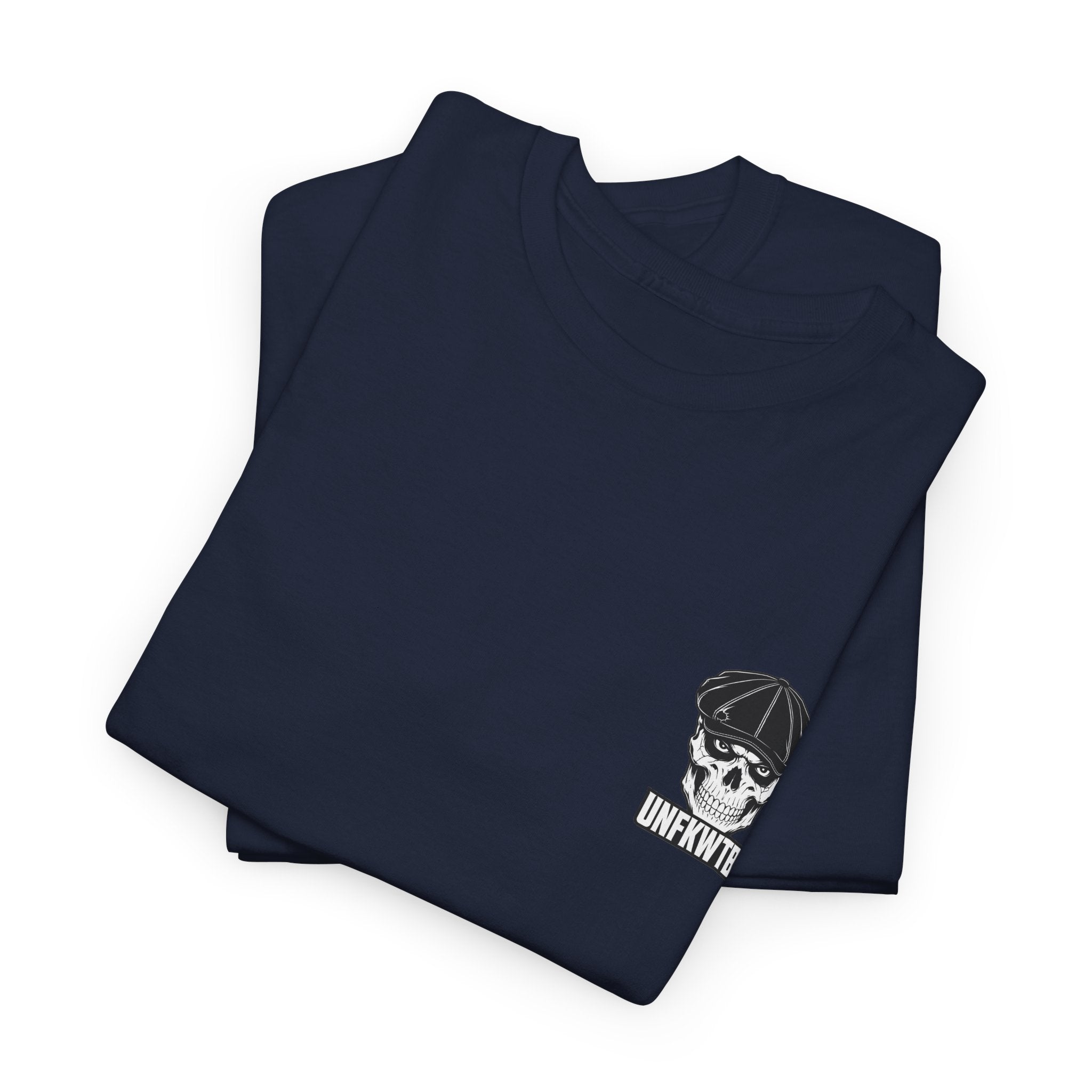Graphic Tee — “Knocked Down. Never Finished.” Motivational Skull T-Shirt