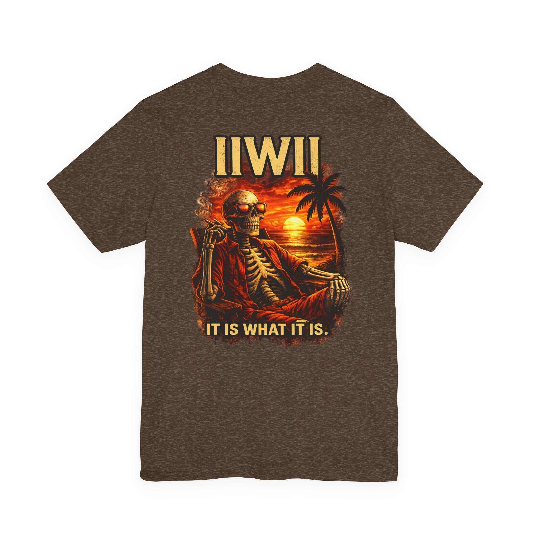 T-Shirt — IIWI: 'It Is What It Is' Skeleton Sunset Graphic Tee