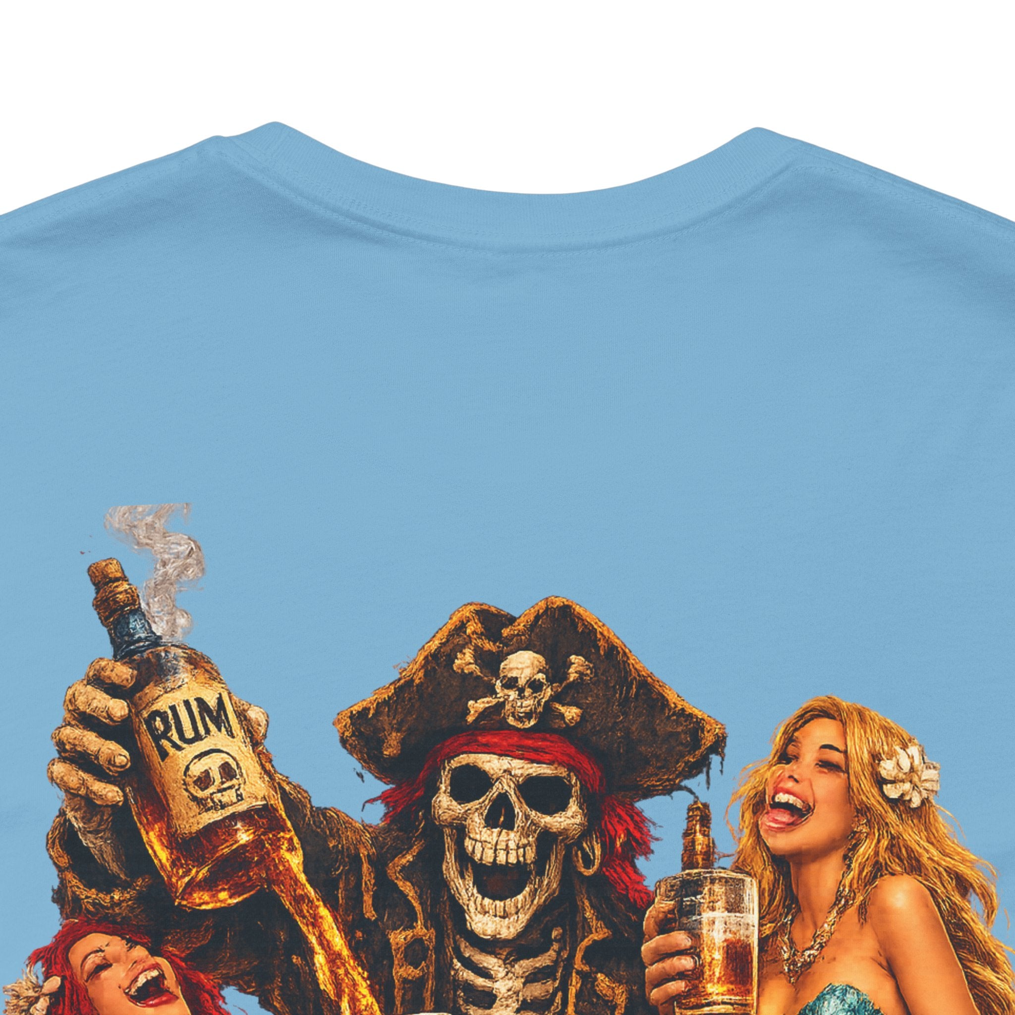 Pirate Skull Treasure Chest Tee — Skeleton Buccaneer Drinking Design