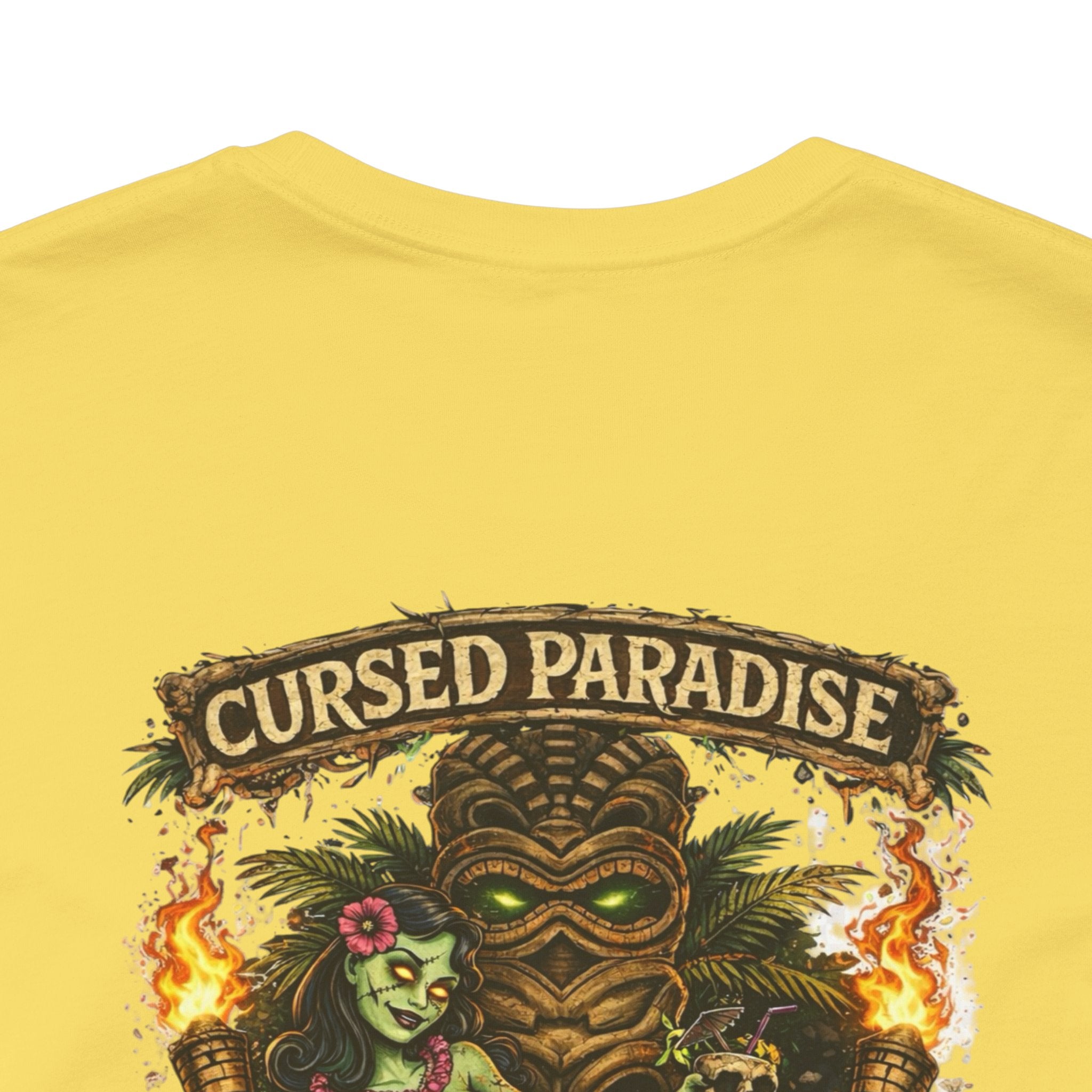 Cursed Paradise T-Shirt — Tropical Tiki Skull Graphic Tee