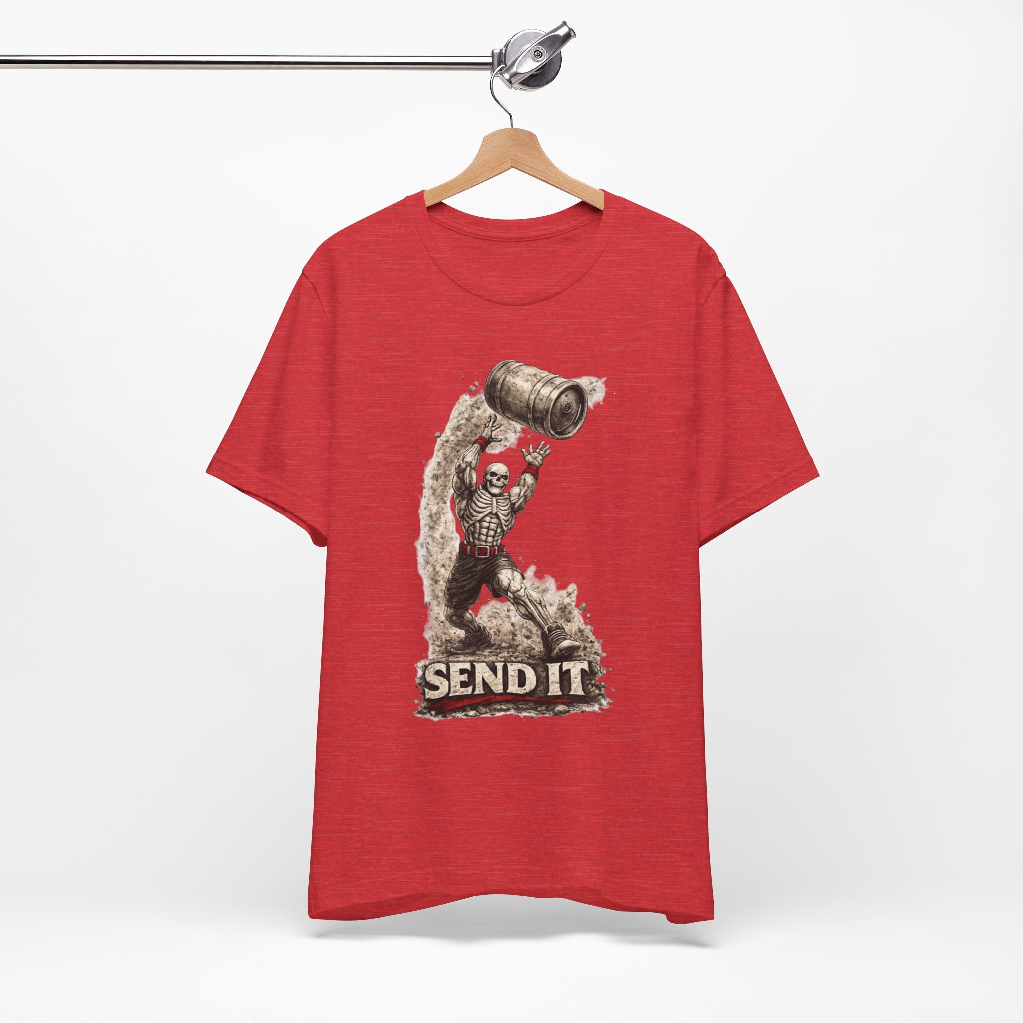 Send It Skull Rider T-Shirt — Vintage Skeleton Keg Surfing Tee
