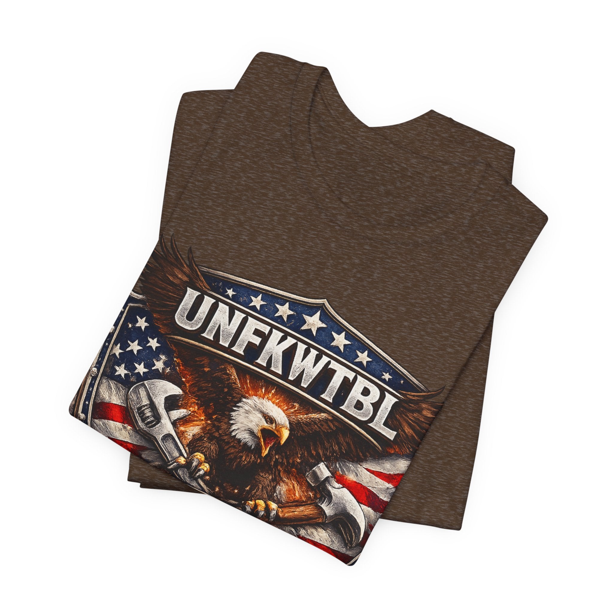 We Build America T-Shirt — Patriotic Eagle Flag Graphic Tee (UNFKWTBL)