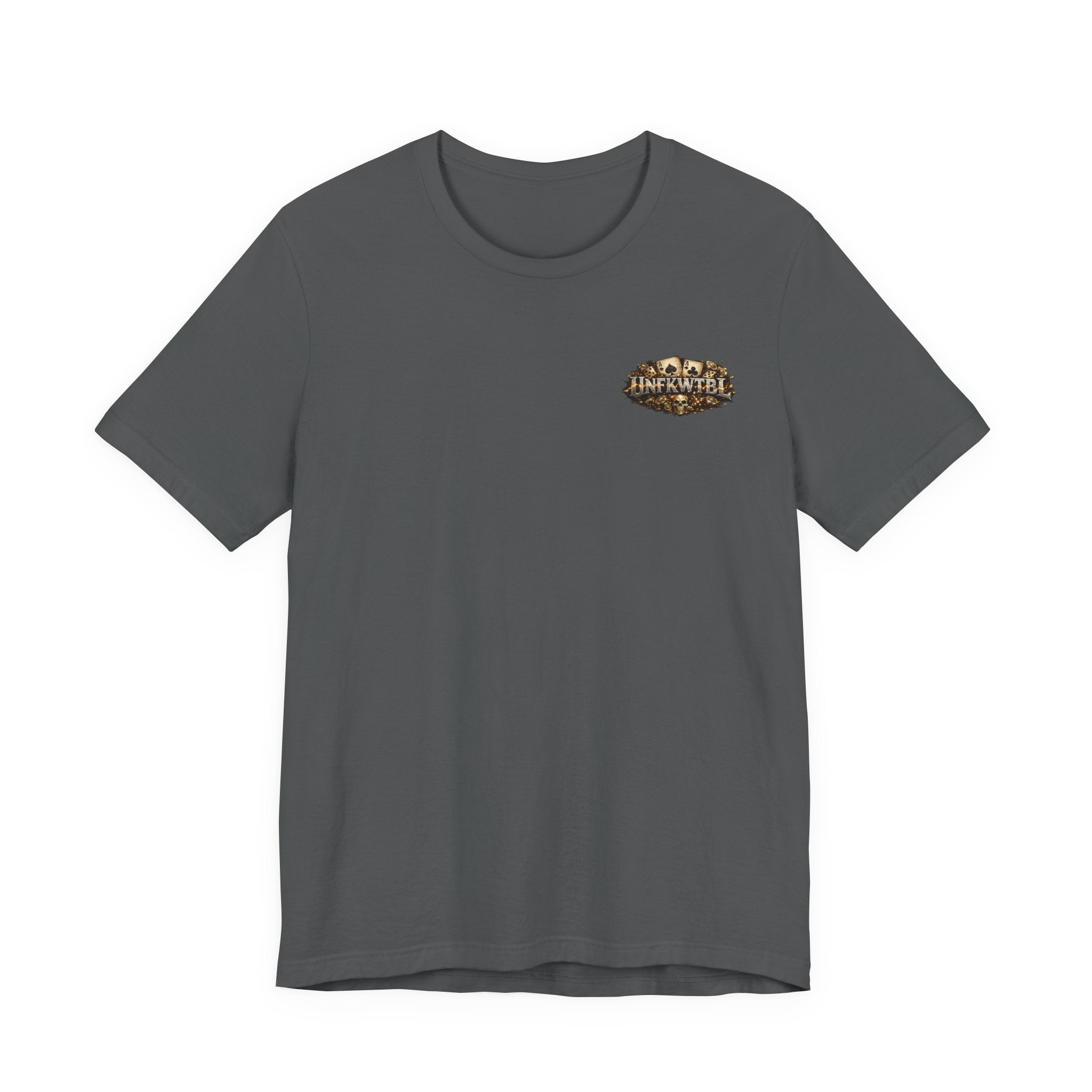 Skull & Flaming Cards Graphic Tee — Poker Skull Short Sleeve T-Shirt