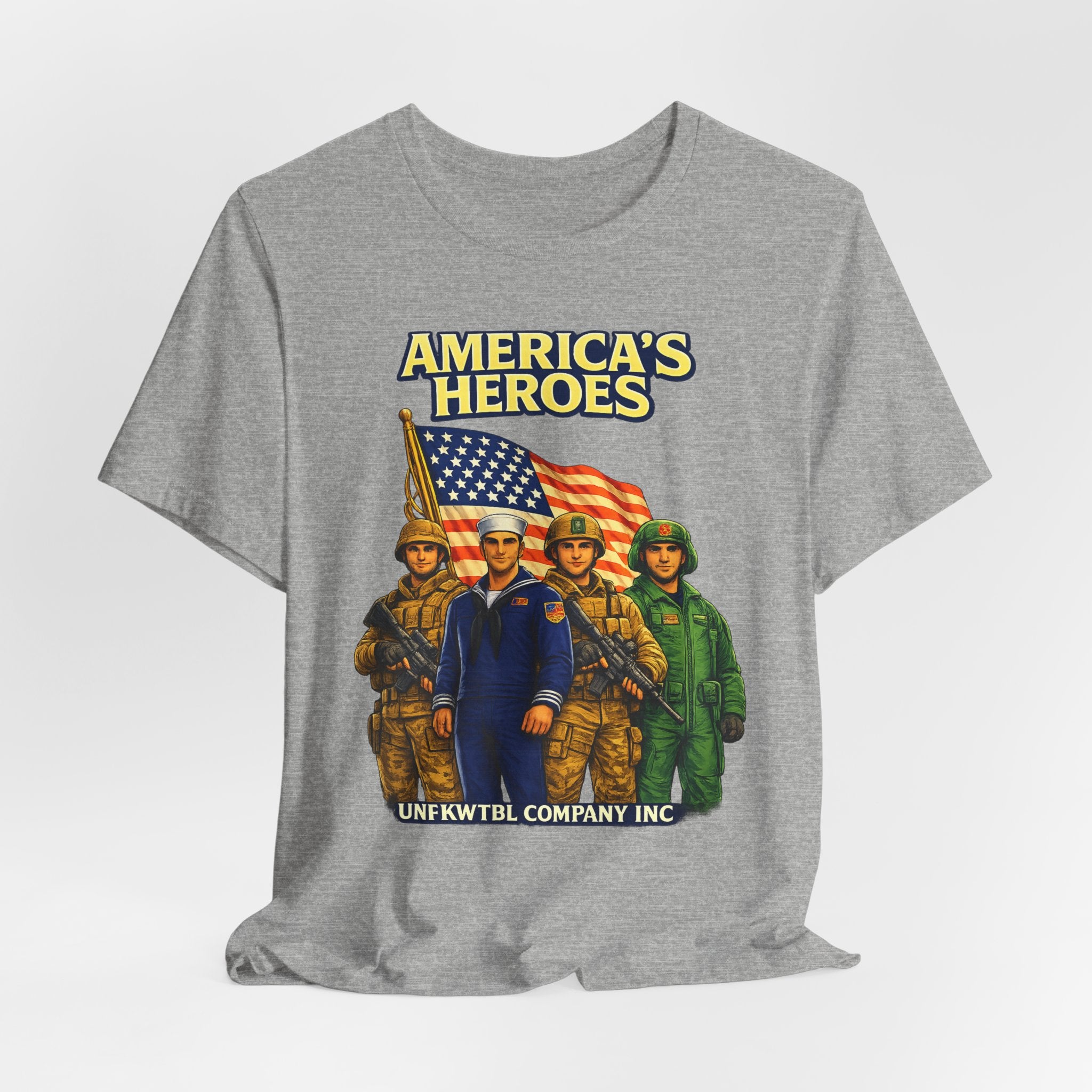 America's Heroes T-Shirt — Patriotic Military Vintage Graphic Tee