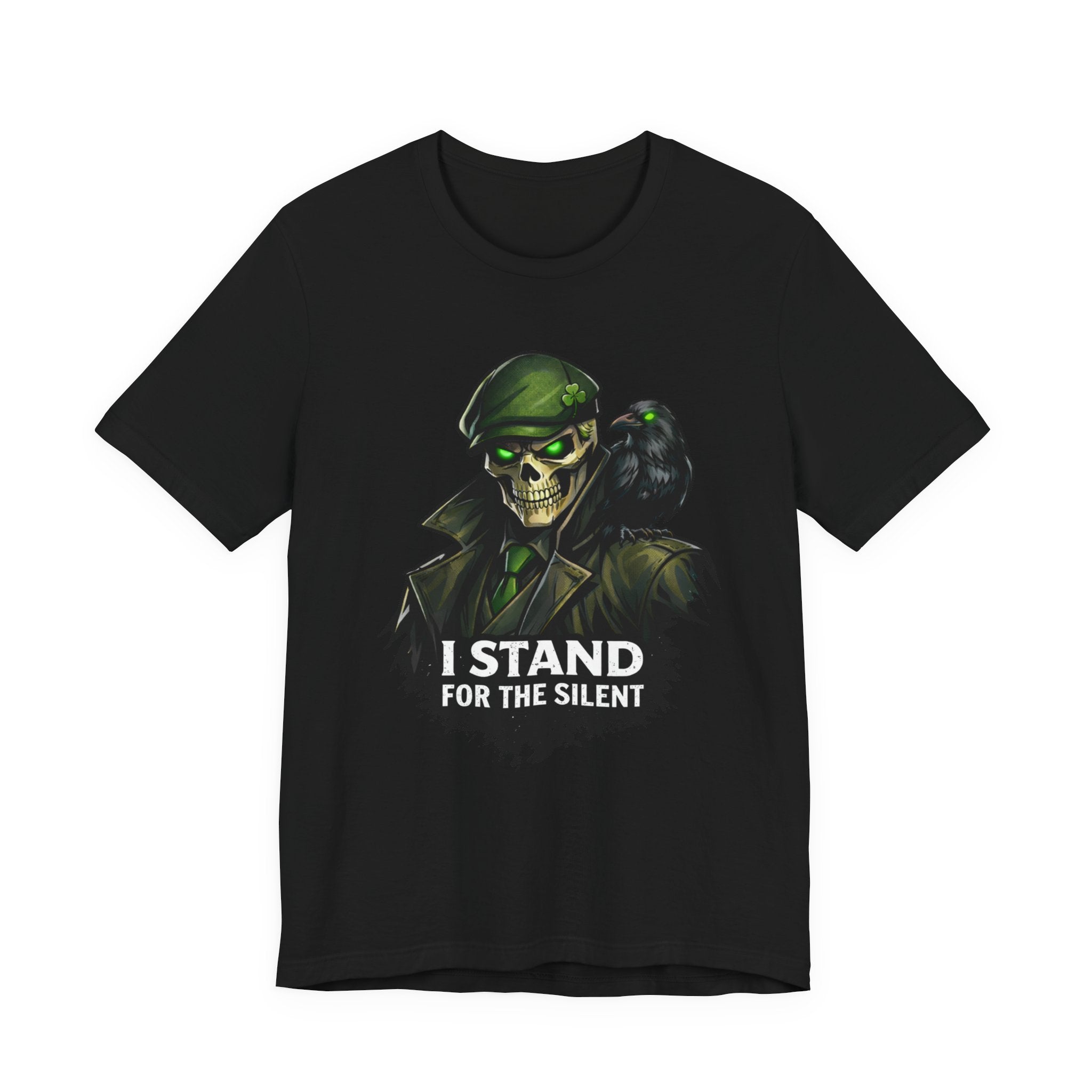 I Stand for the Silent Tee — Soldier Skull with Raven Graphic
