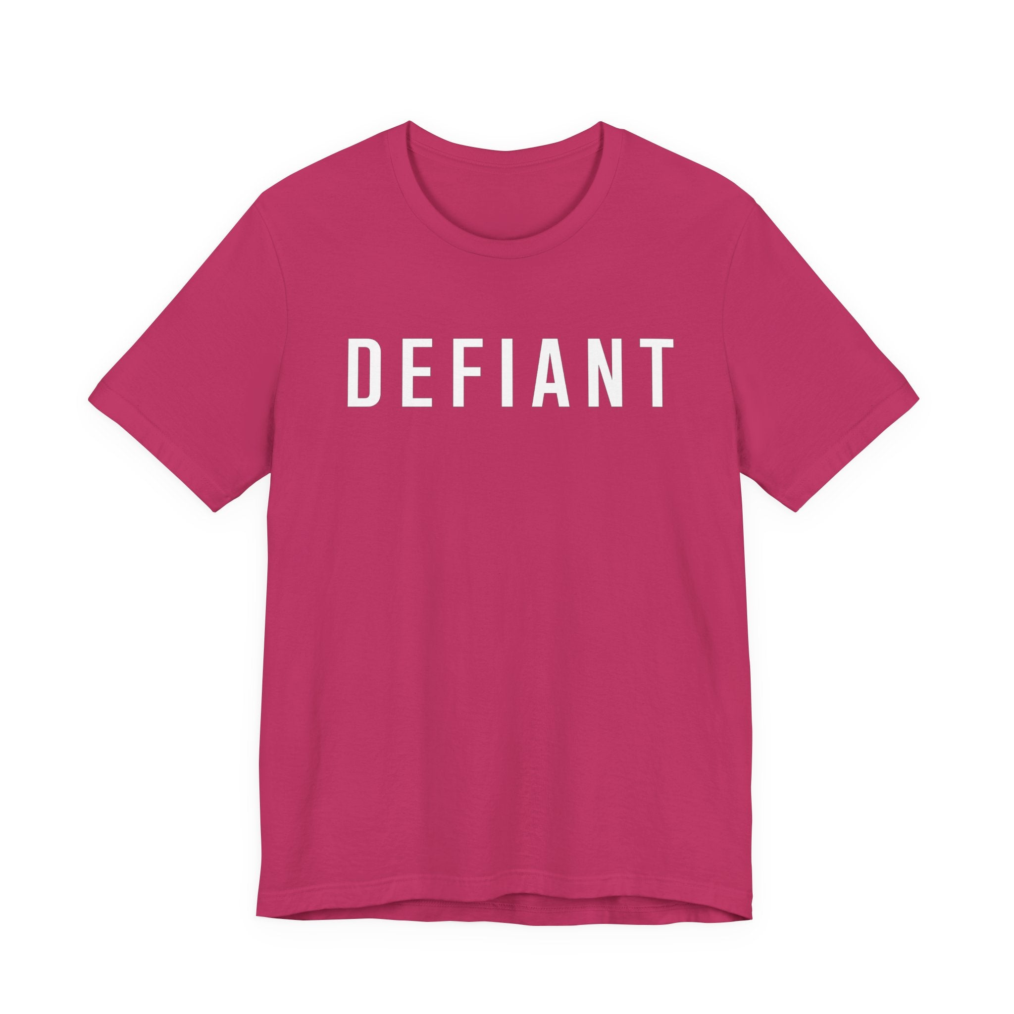 Defiant Graphic Tee — Minimal Bold Text T‑Shirt for Rebels & Statement Makers