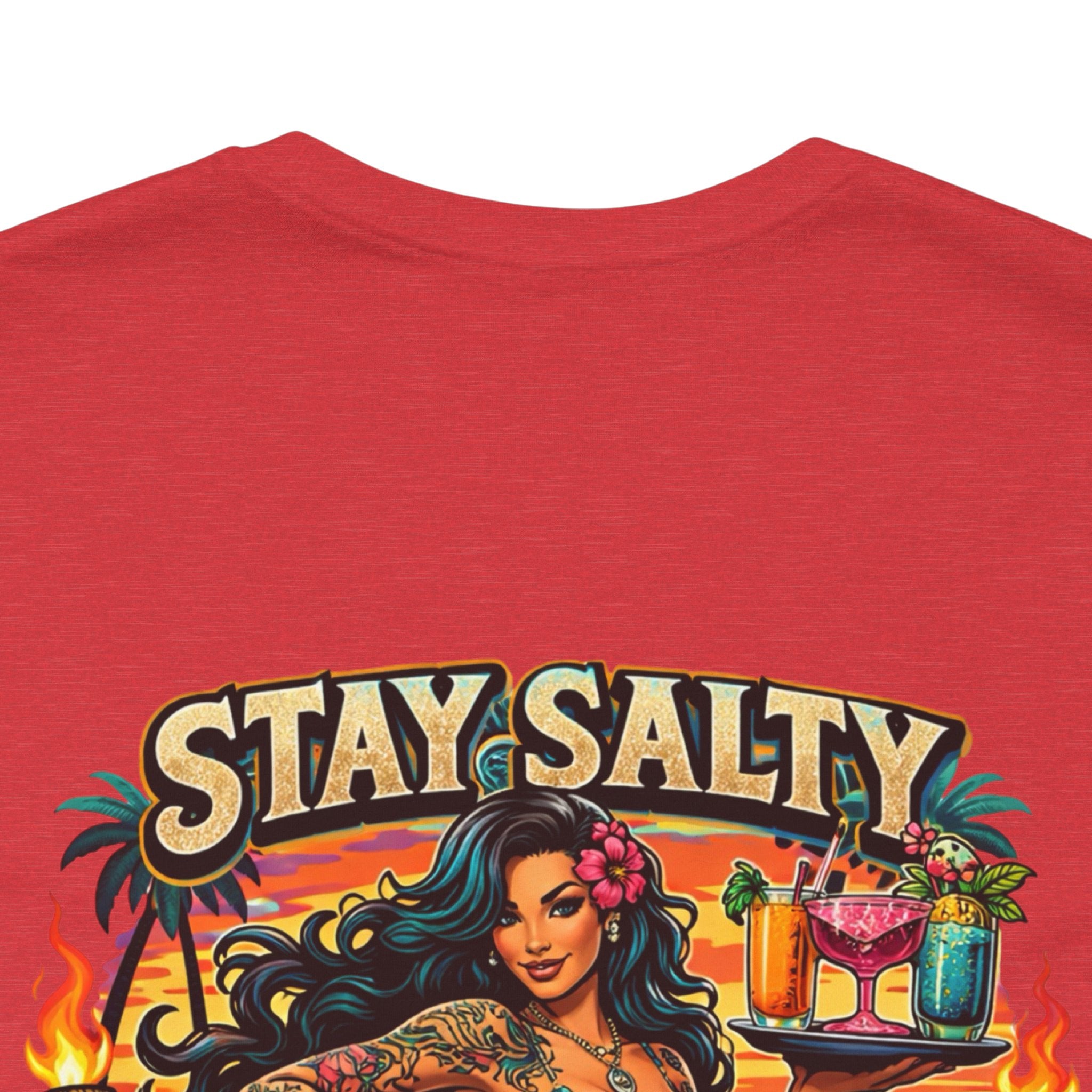 Stay Salty Tiki Club Tee — Vintage Hawaiian Pin-Up Surf Shirt