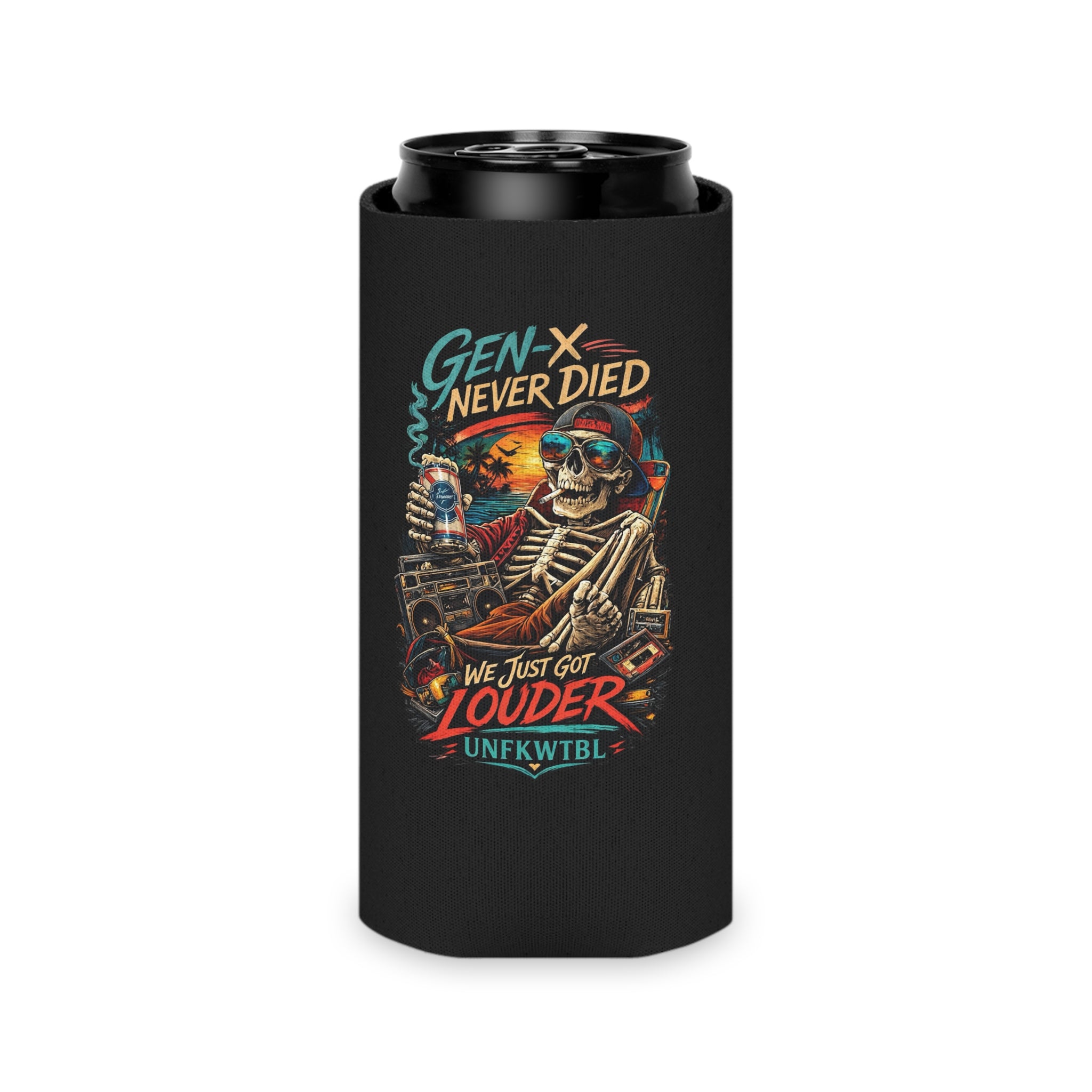 Gen X Can Cooler – “Gen X Never Died / Stay Cold” Insulated Beer Koozie