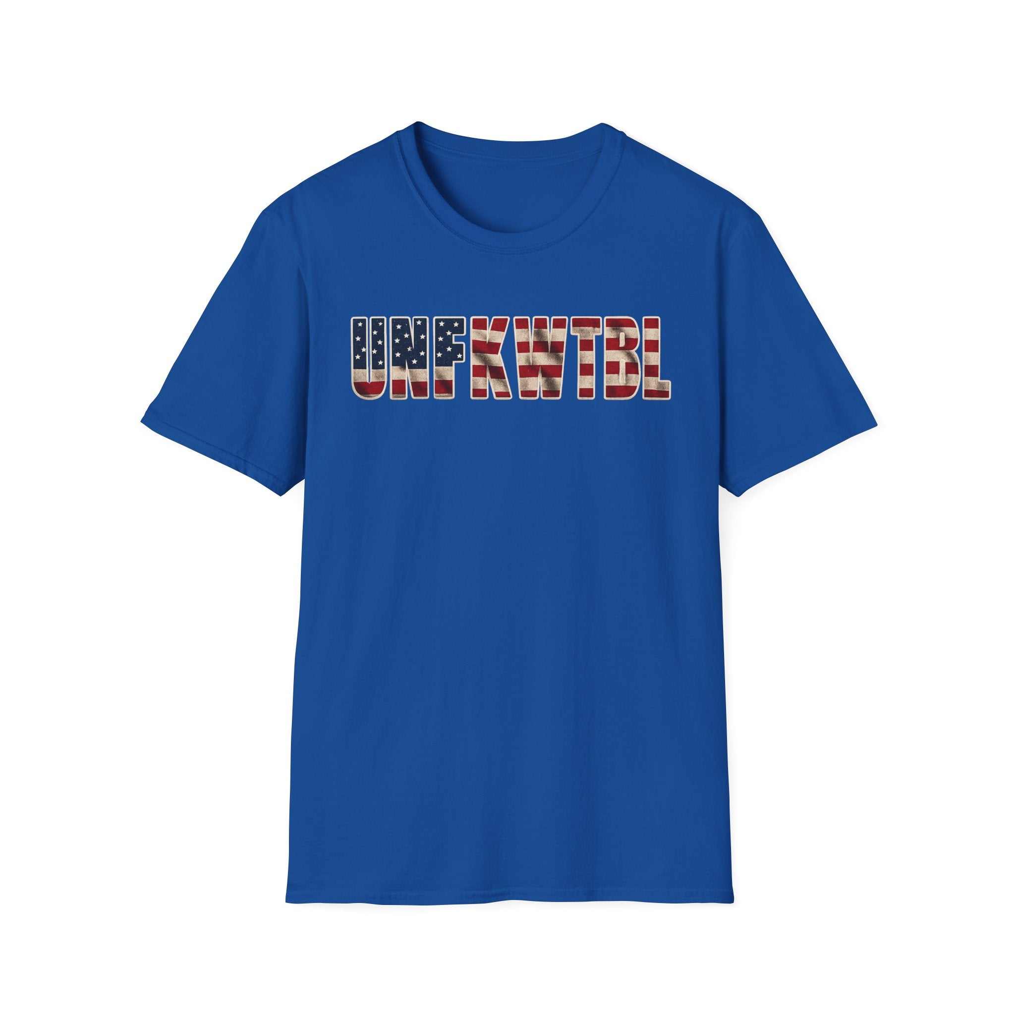 Unfkwtbl Graphic Tee — Bold American Flag Lettering T-Shirt