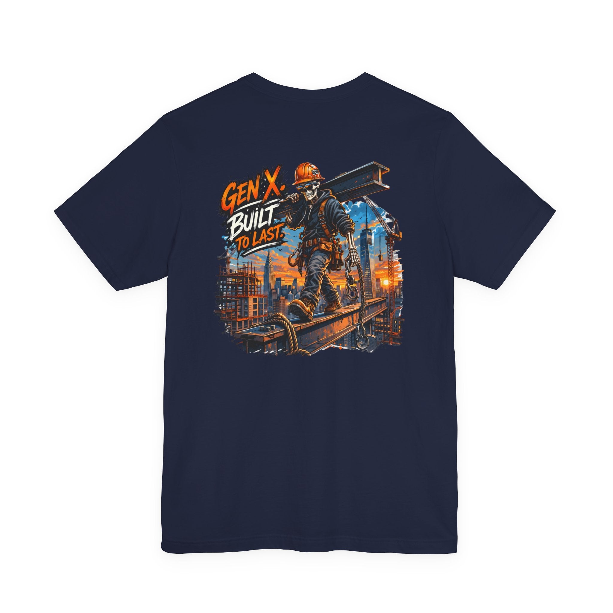 Construction Worker T‑Shirt - "Gen X Built to Last" Vintage Trades Tee