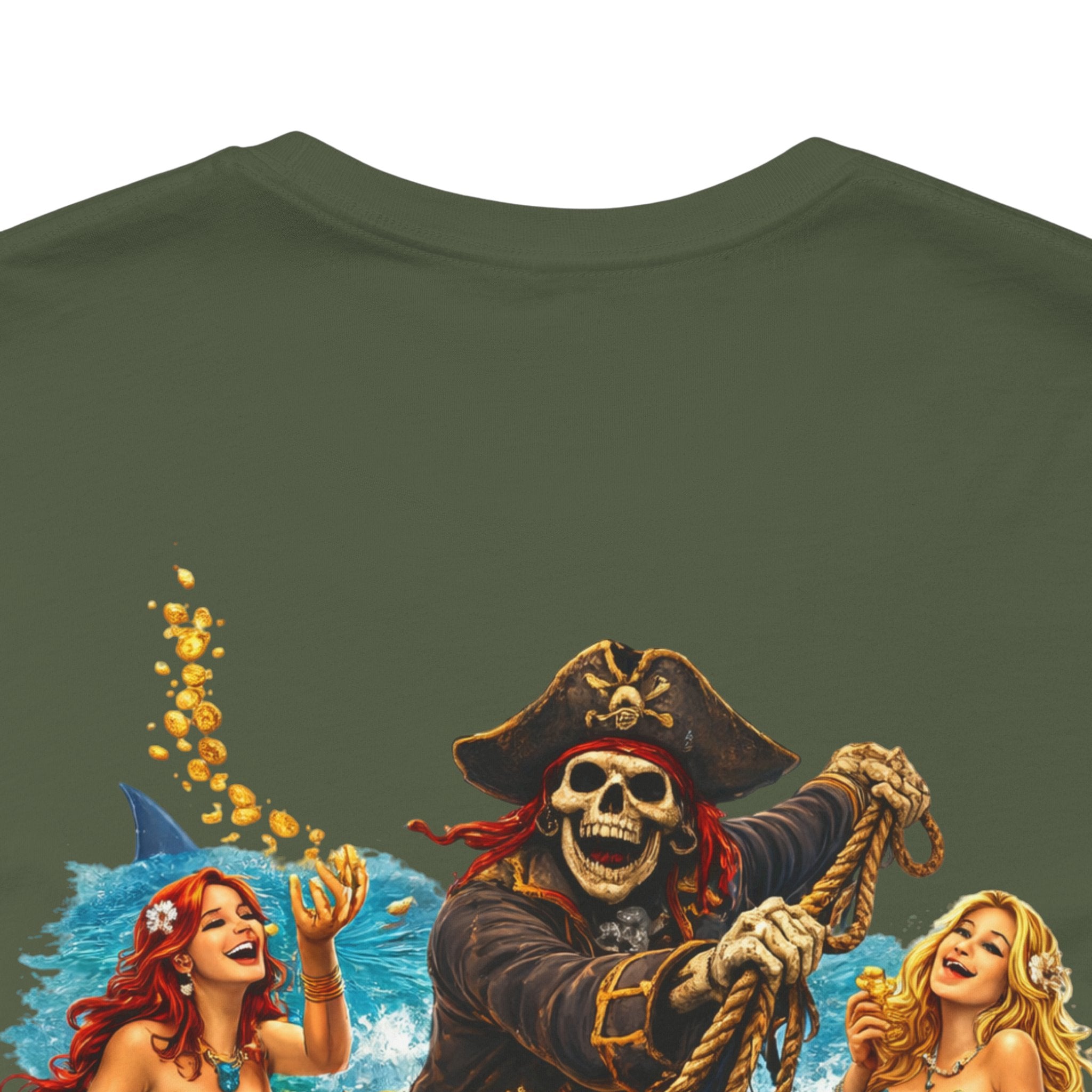 Gold First Pirate Tee — 'Gold First, Questions Later' Treasure Skull T-Shirt