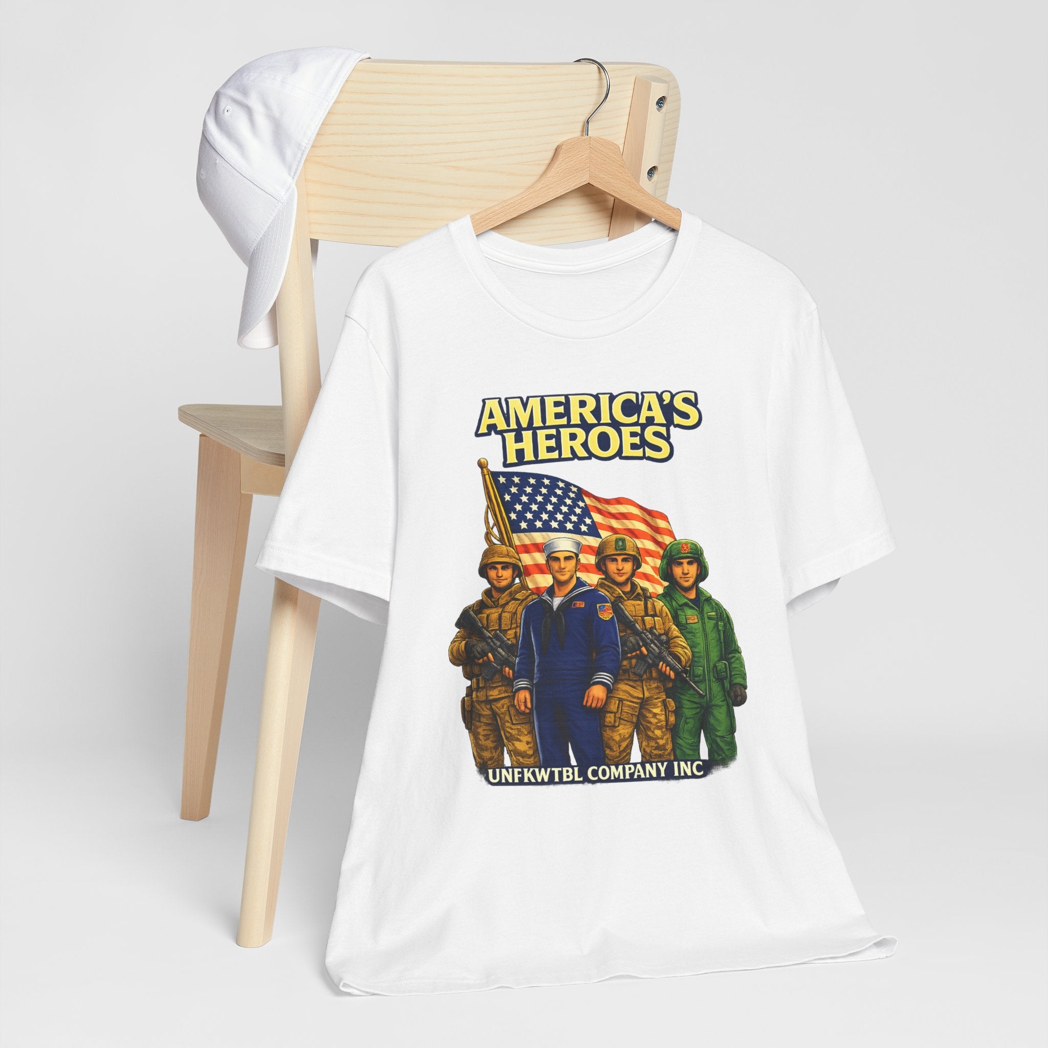 America's Heroes T-Shirt — Patriotic Military Vintage Graphic Tee