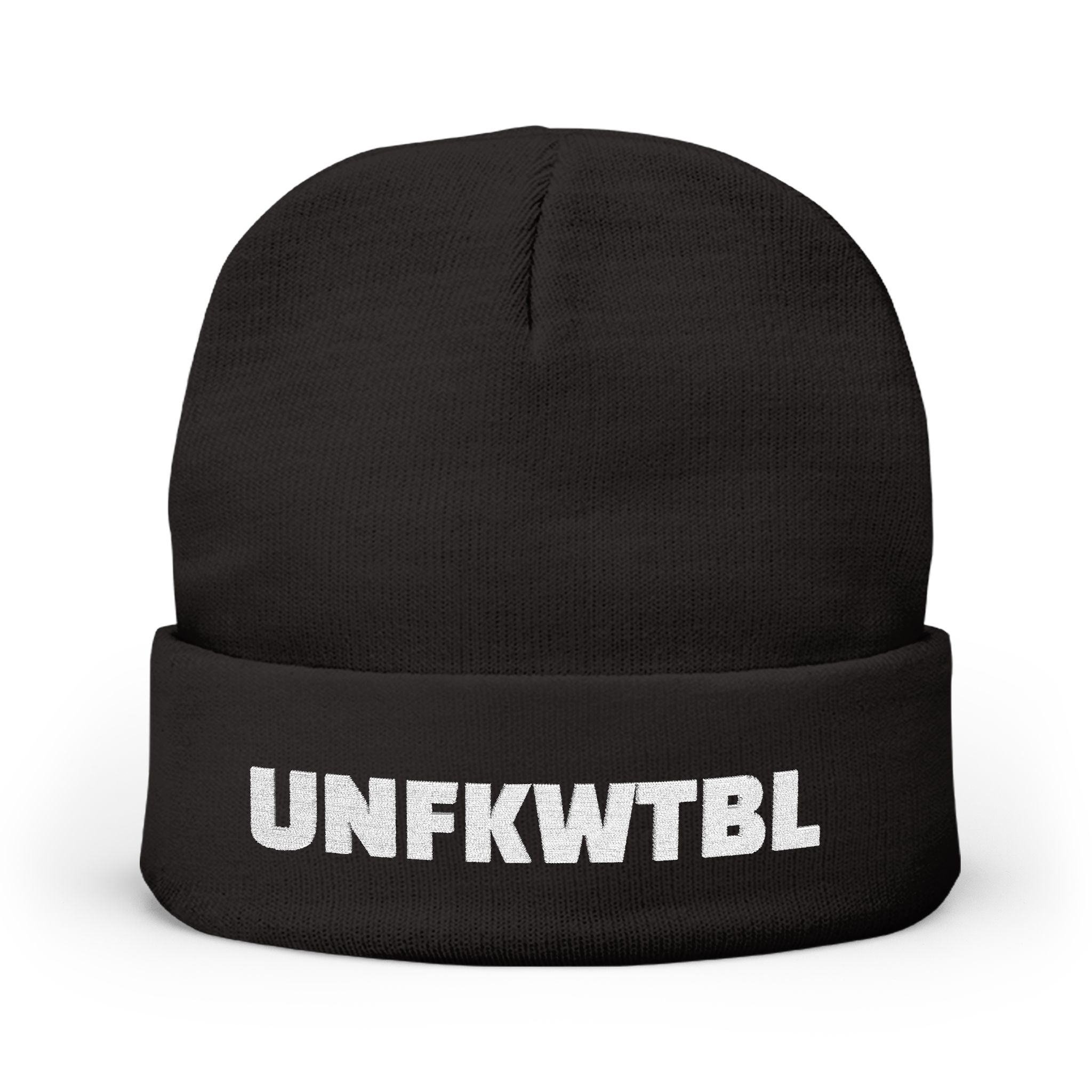 UNFKWTBL Embroidered Cuffed Knit Beanie
