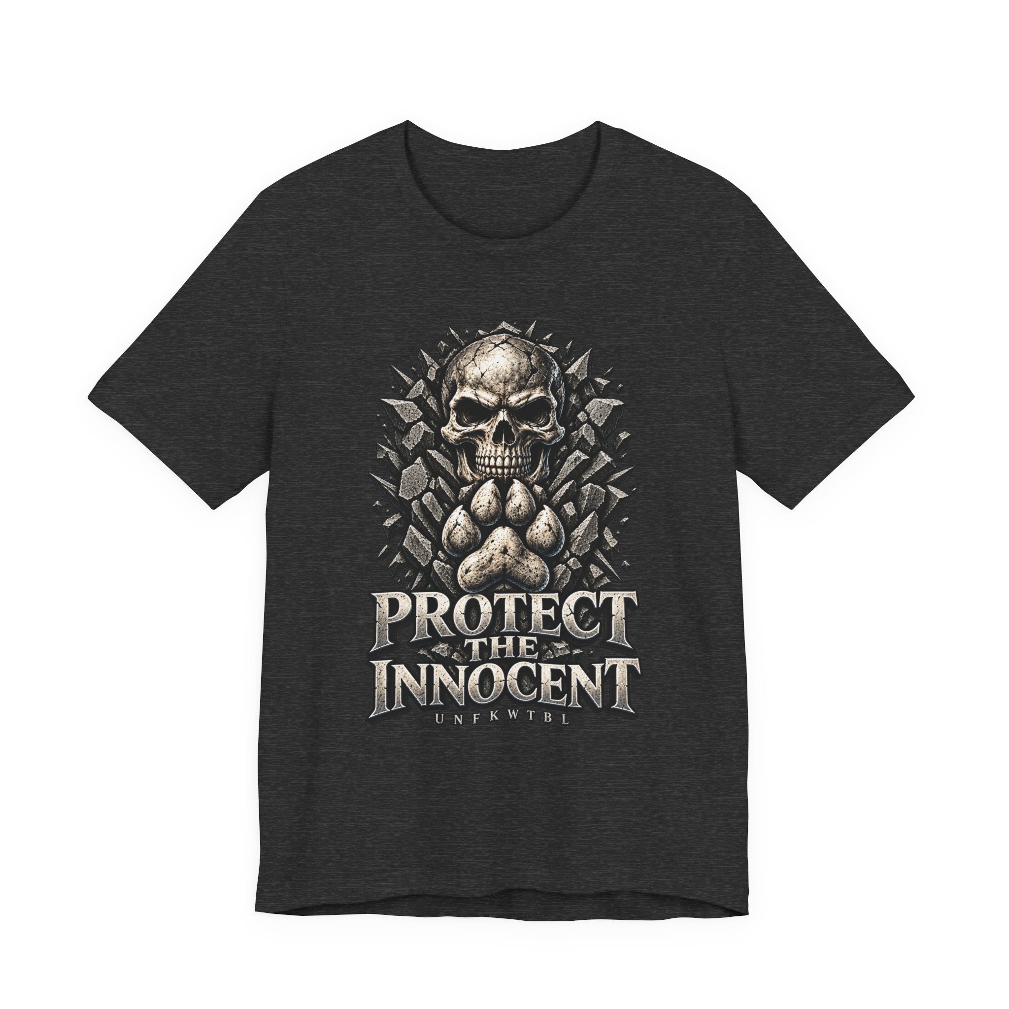 Protect the Innocent Skull Tee — "Harm Them... Answer For It." Statement T-Shirt