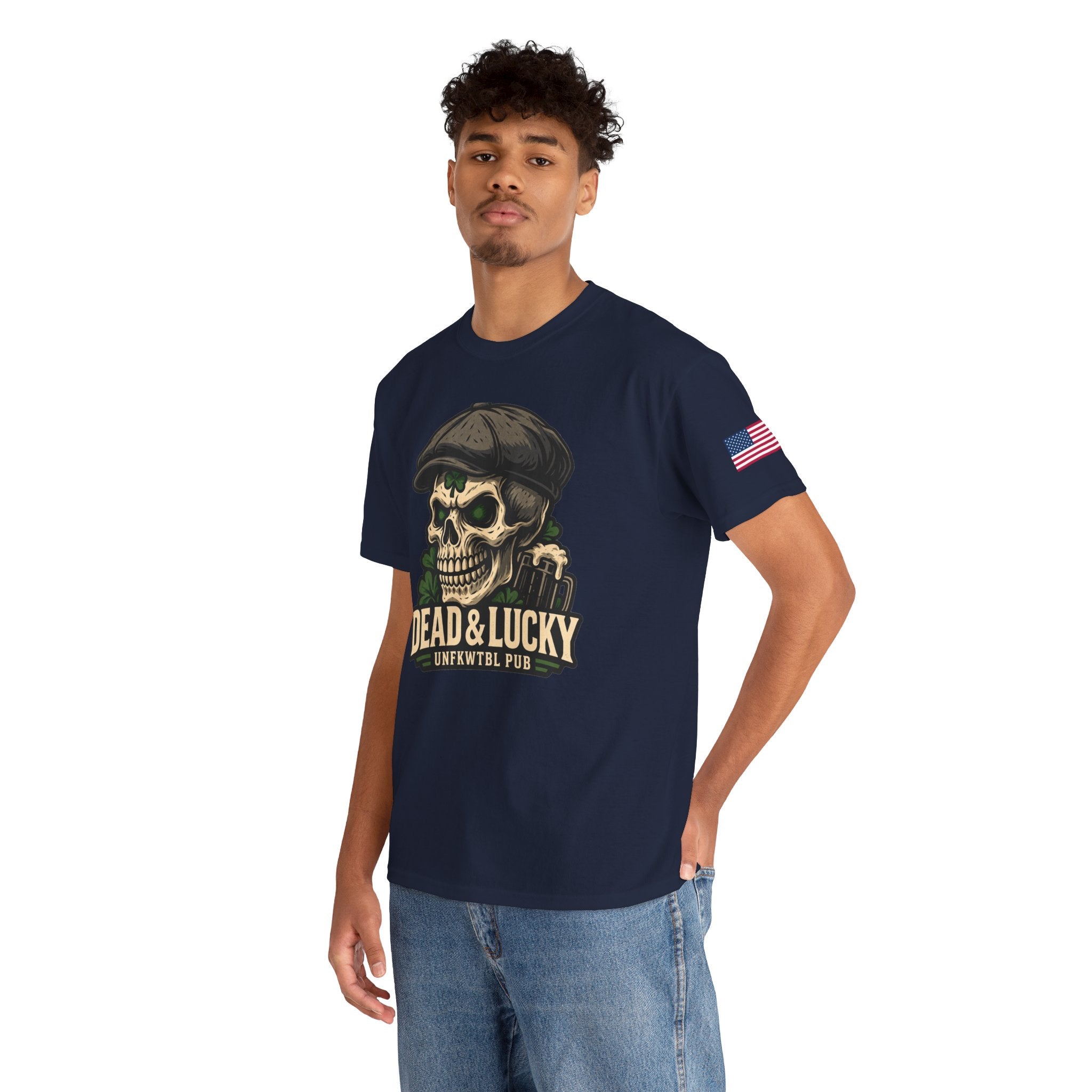Dead & Lucky Skull Tee Irish Pub Shirt UNFKWTBL