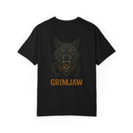 Grimjaw Norse Timberwolf T-Shirt with bold Norse mythology design on garment-dyed cotton fabric