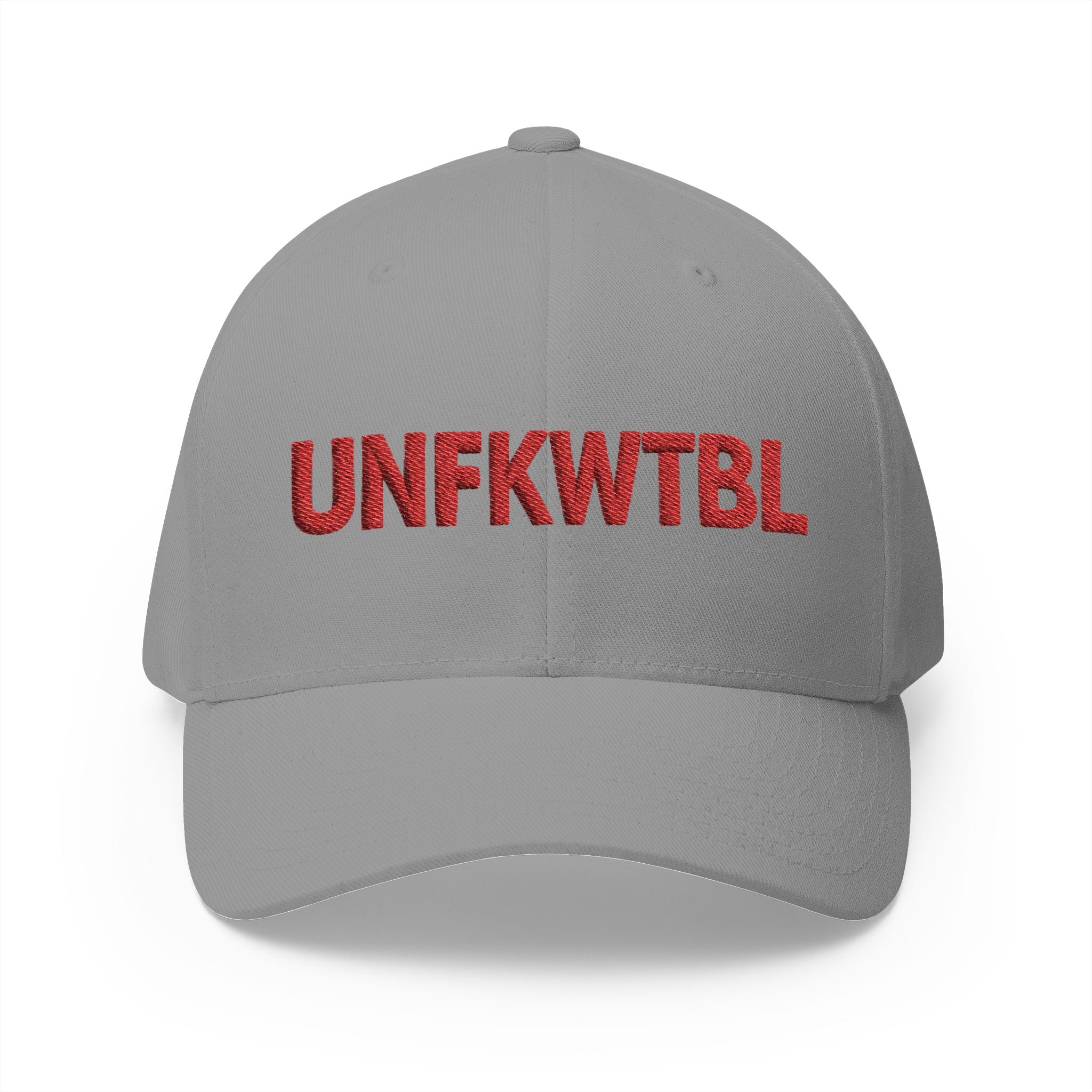 Embroidered UNFKWTBL Cap — Bold Red Lettering Baseball Hat