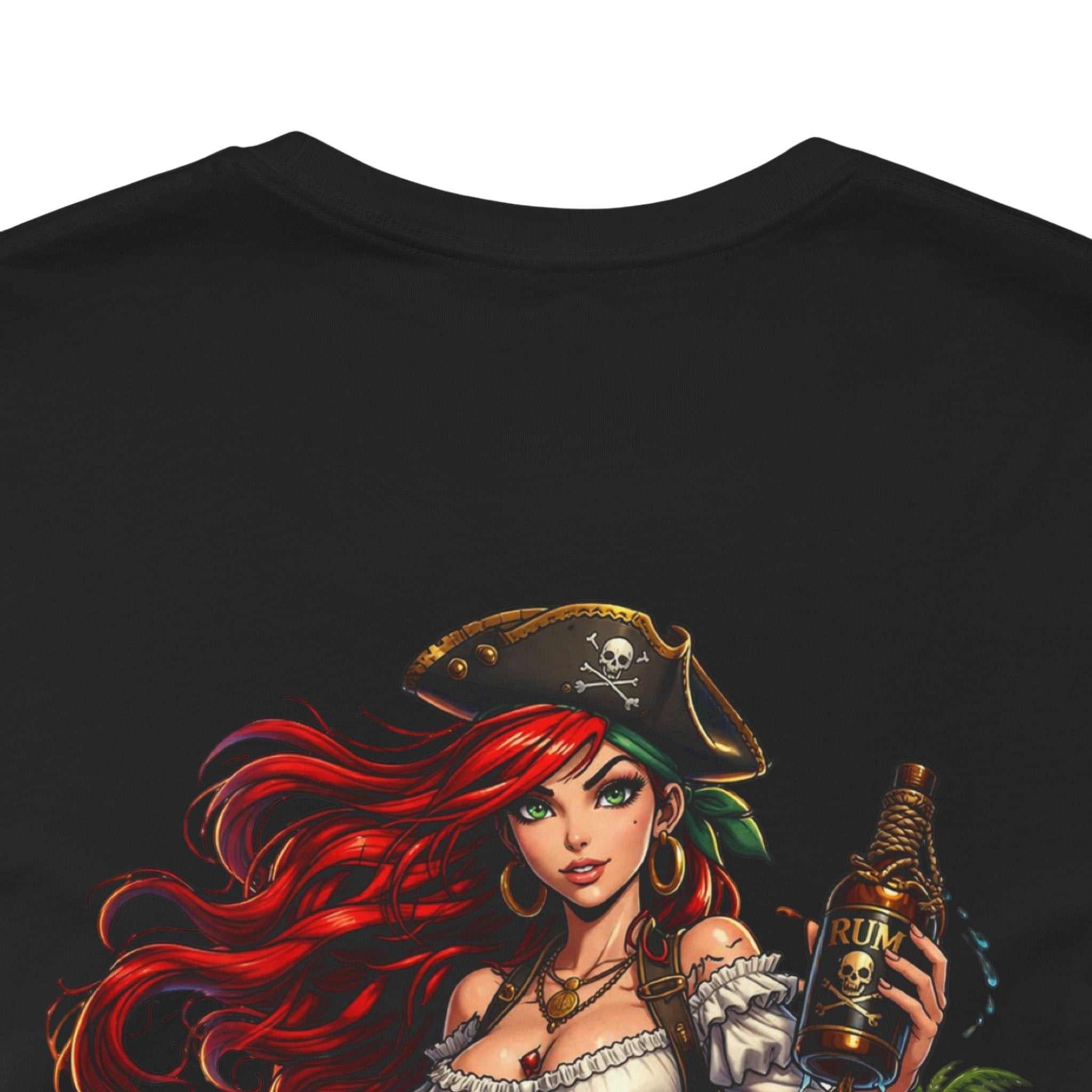 Rum Runs Deep pirate tee with nautical graphic on lightweight cotton for ocean lovers