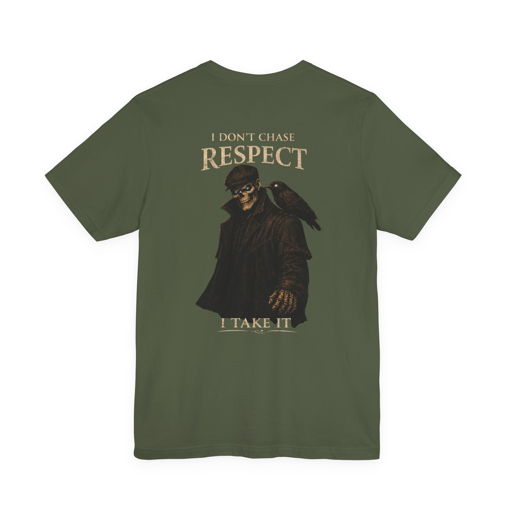 Respect T-Shirt — "I Don't Chase Respect, I Take It" Raven Graphic Tee