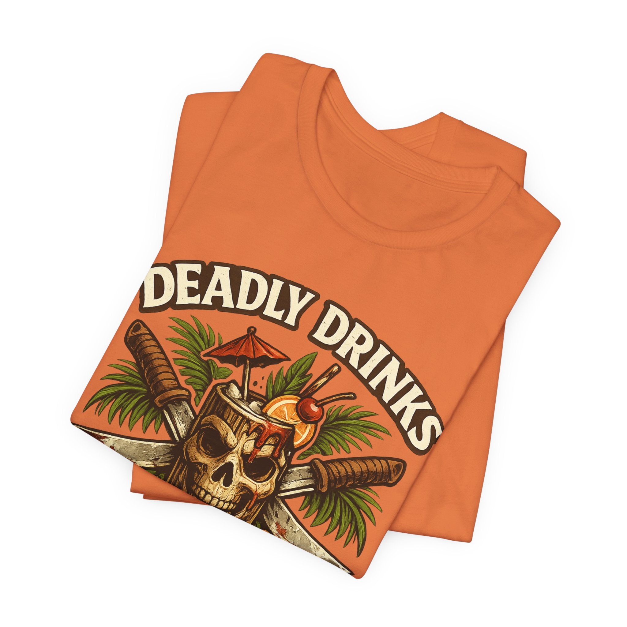 Tiki Bar Skull Tee — "Deadly Drinks" Tropical Cocktail Shirt