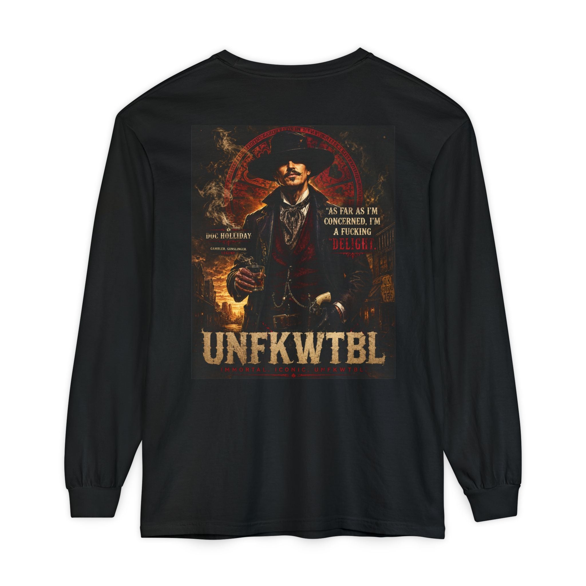 Unfkwtbl Vintage Western Long Sleeve T‑Shirt — Gunslinger Graphic