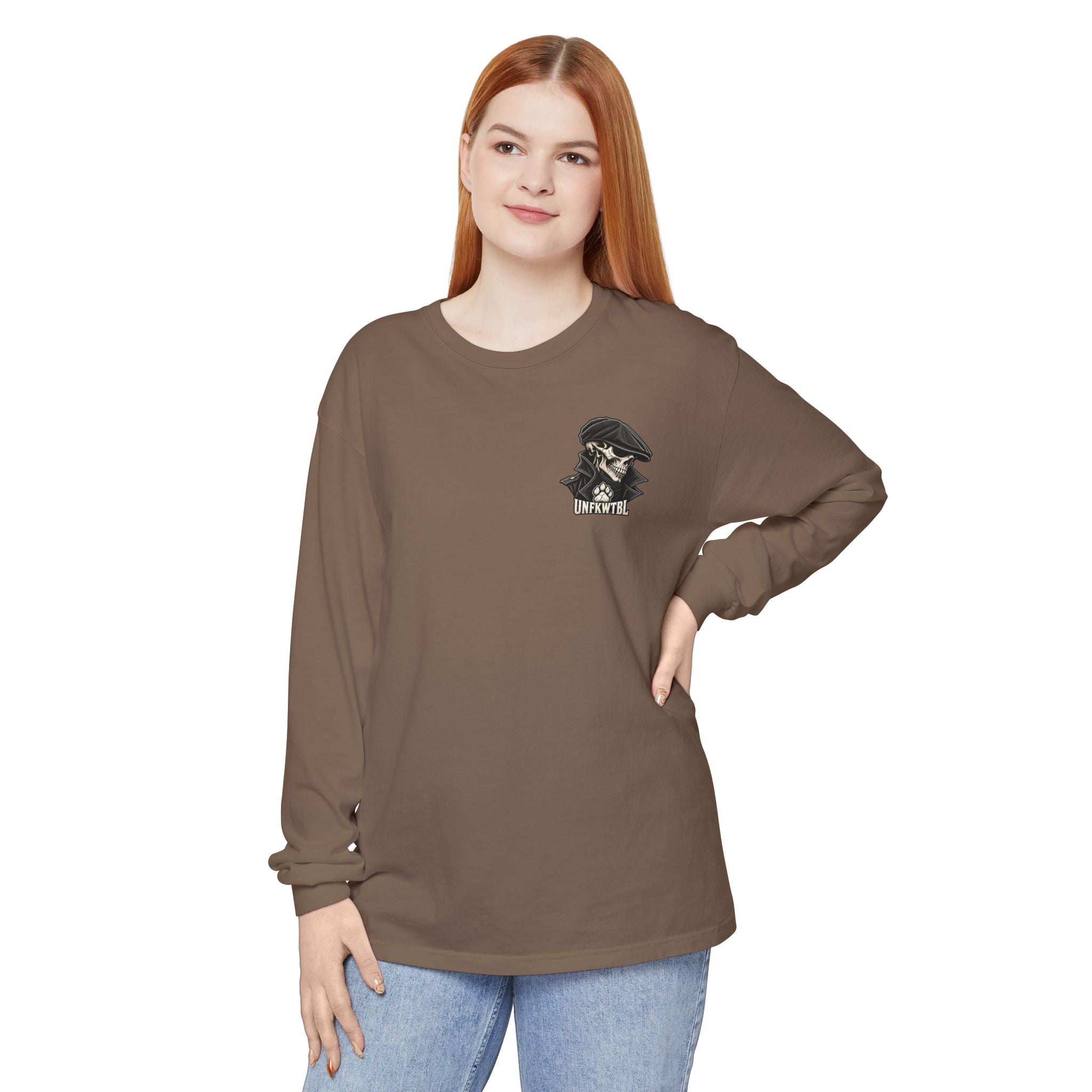 Calm Men Raven Skull Long Sleeve Tee