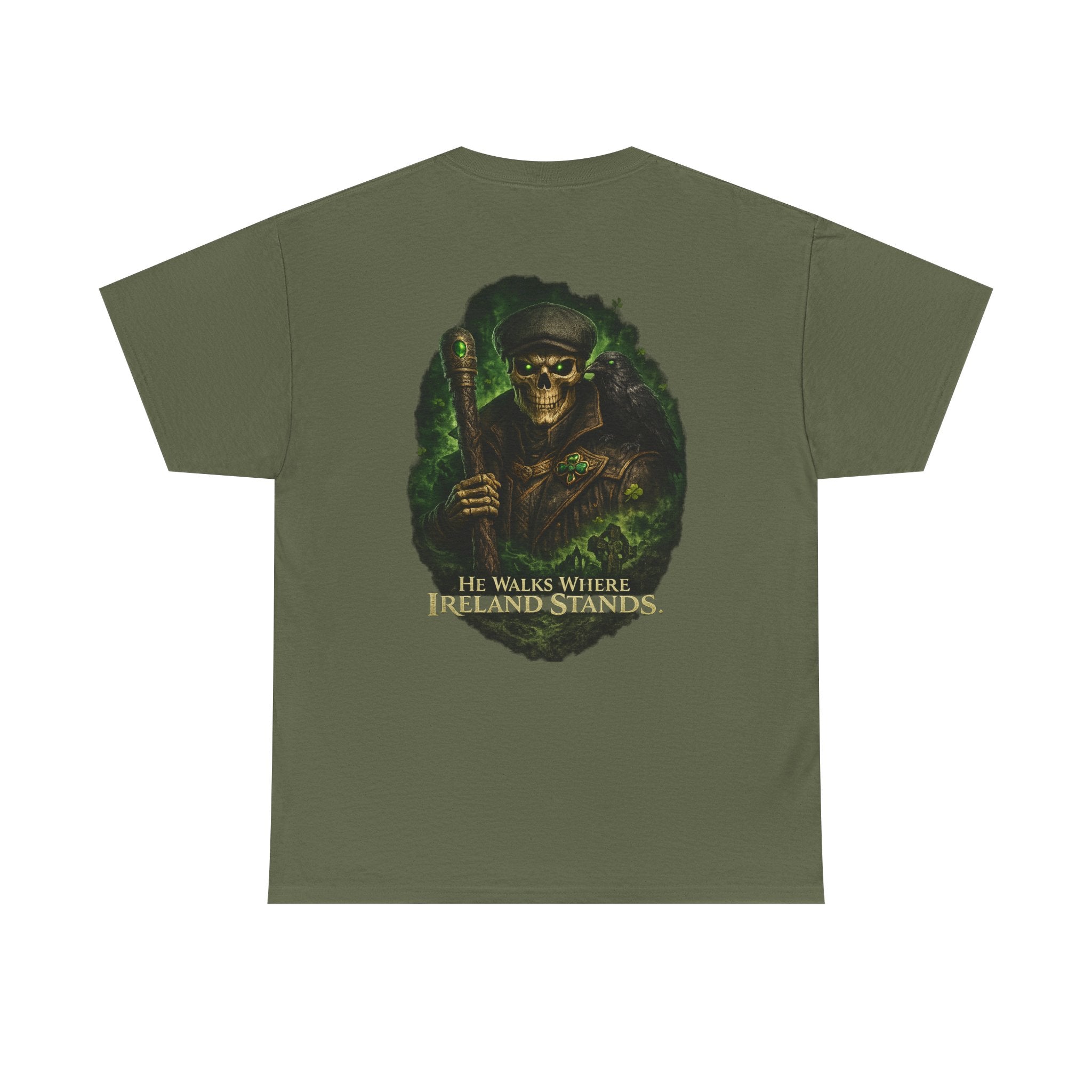 Skull Ranger T-Shirt — "He Walks Where Ireland Stands" Irish Celtic Graphic Tee