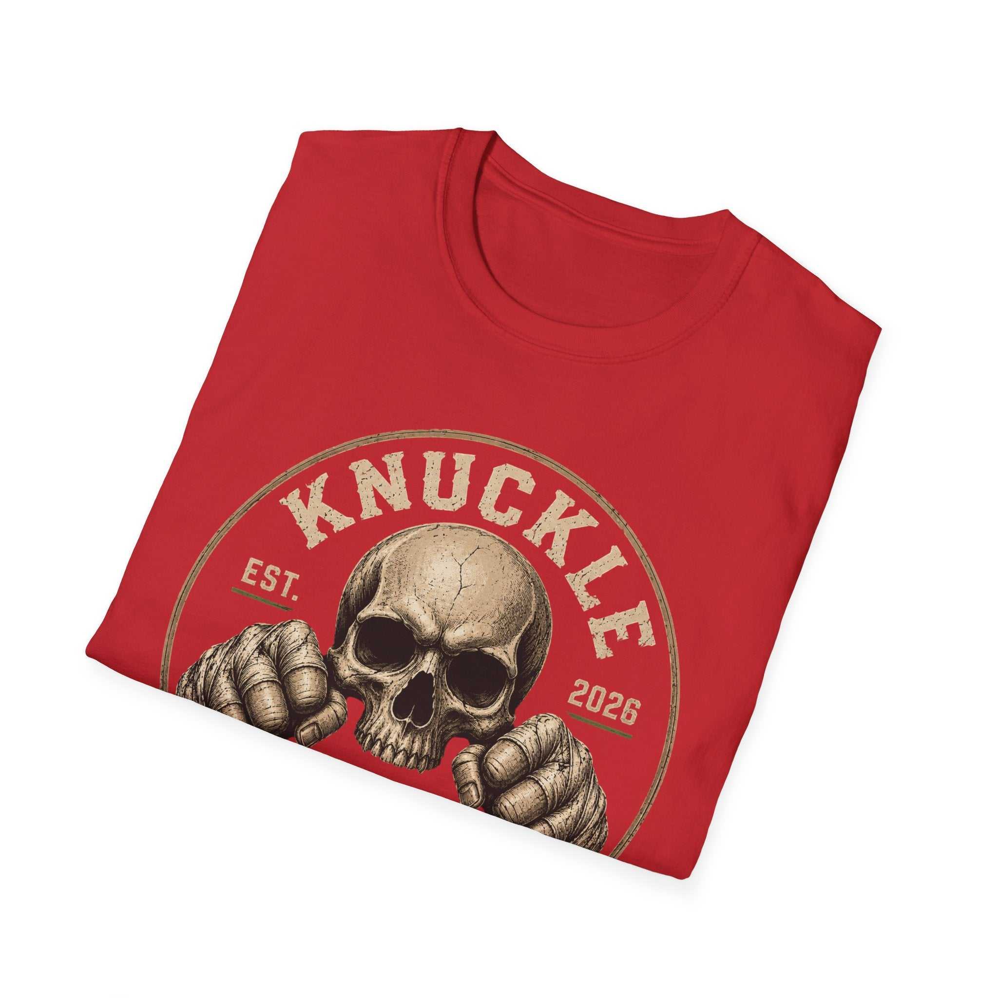 Knuckle Down Skull T-Shirt — Vintage Fighting Fist Design