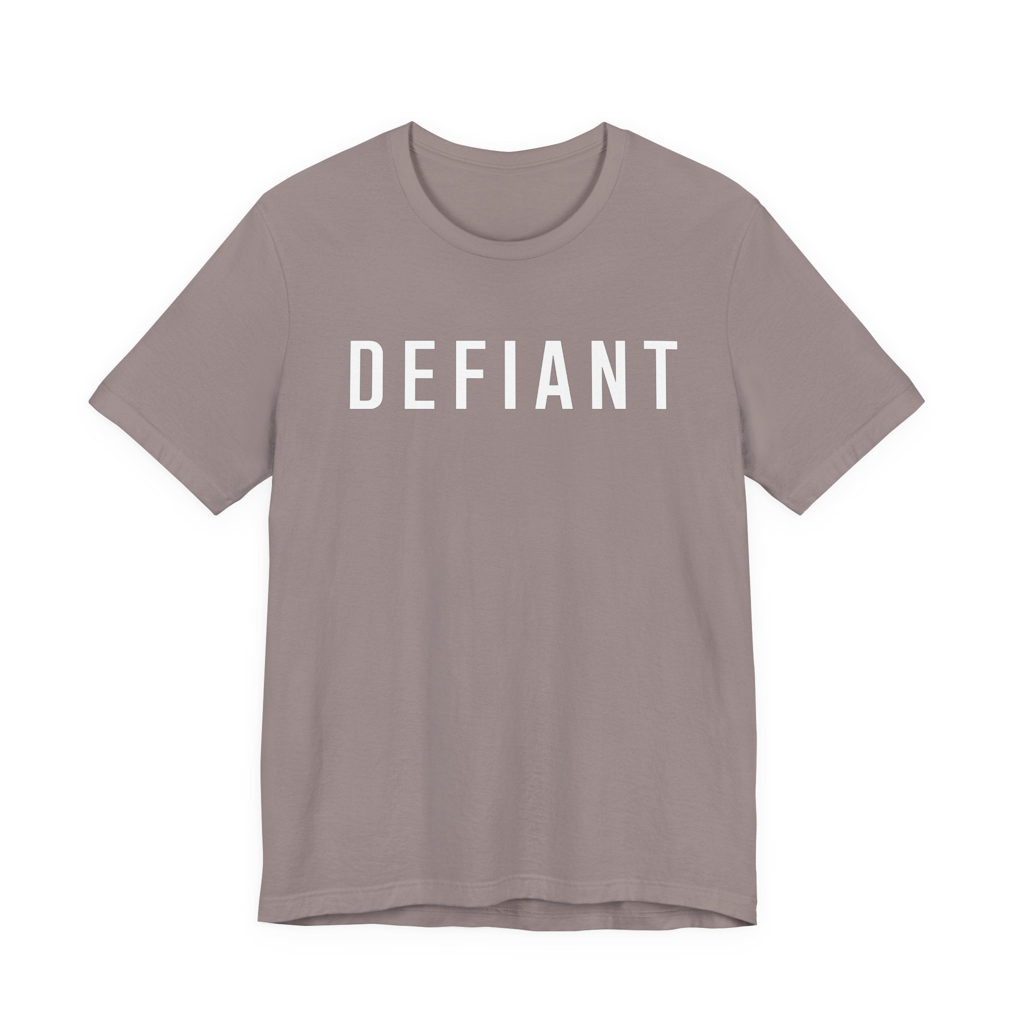 Defiant Graphic Tee — Minimal Bold Text T‑Shirt for Rebels & Statement Makers