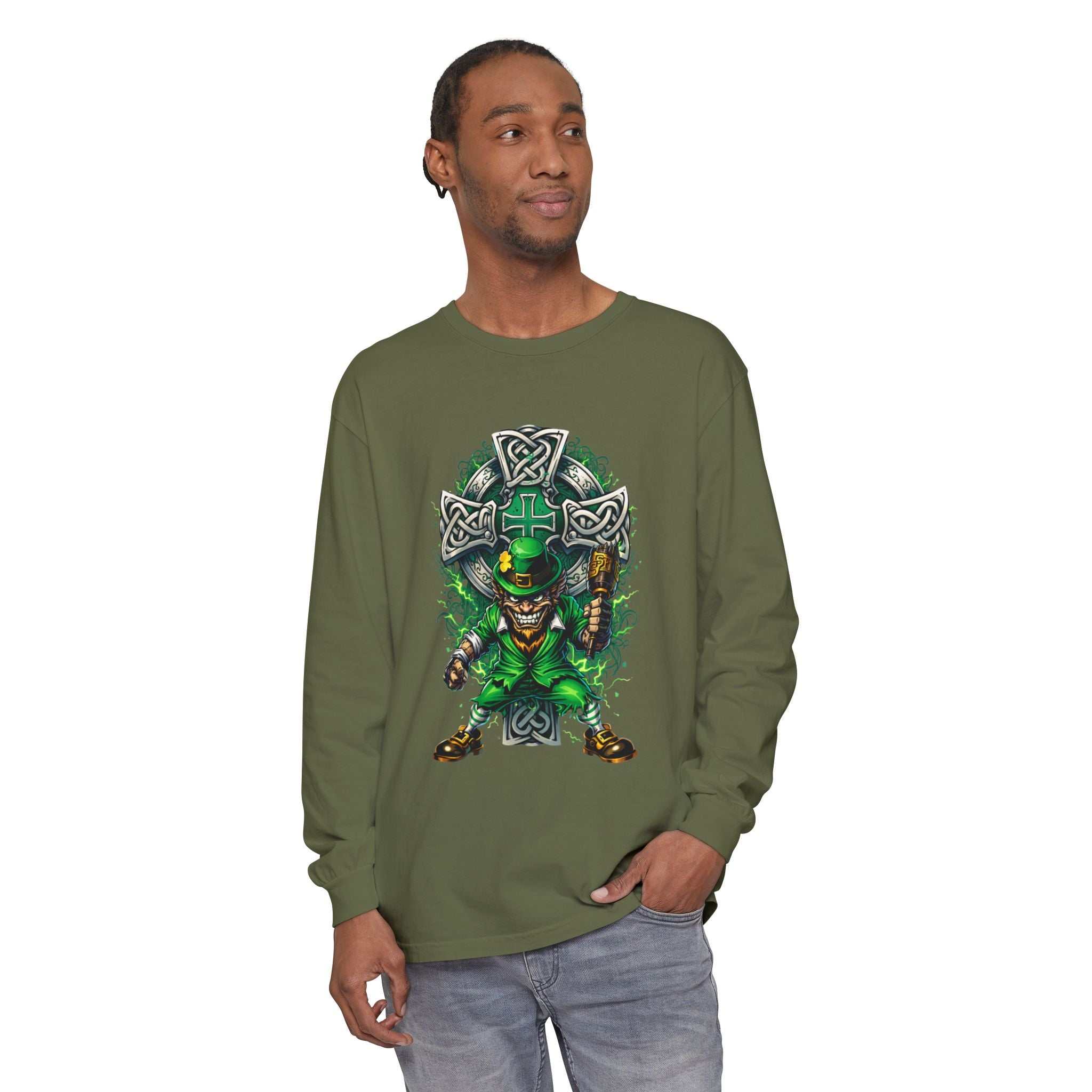 Celtic Leprechaun Long Sleeve Tee — St. Patrick’s Pub Crawl Shirt