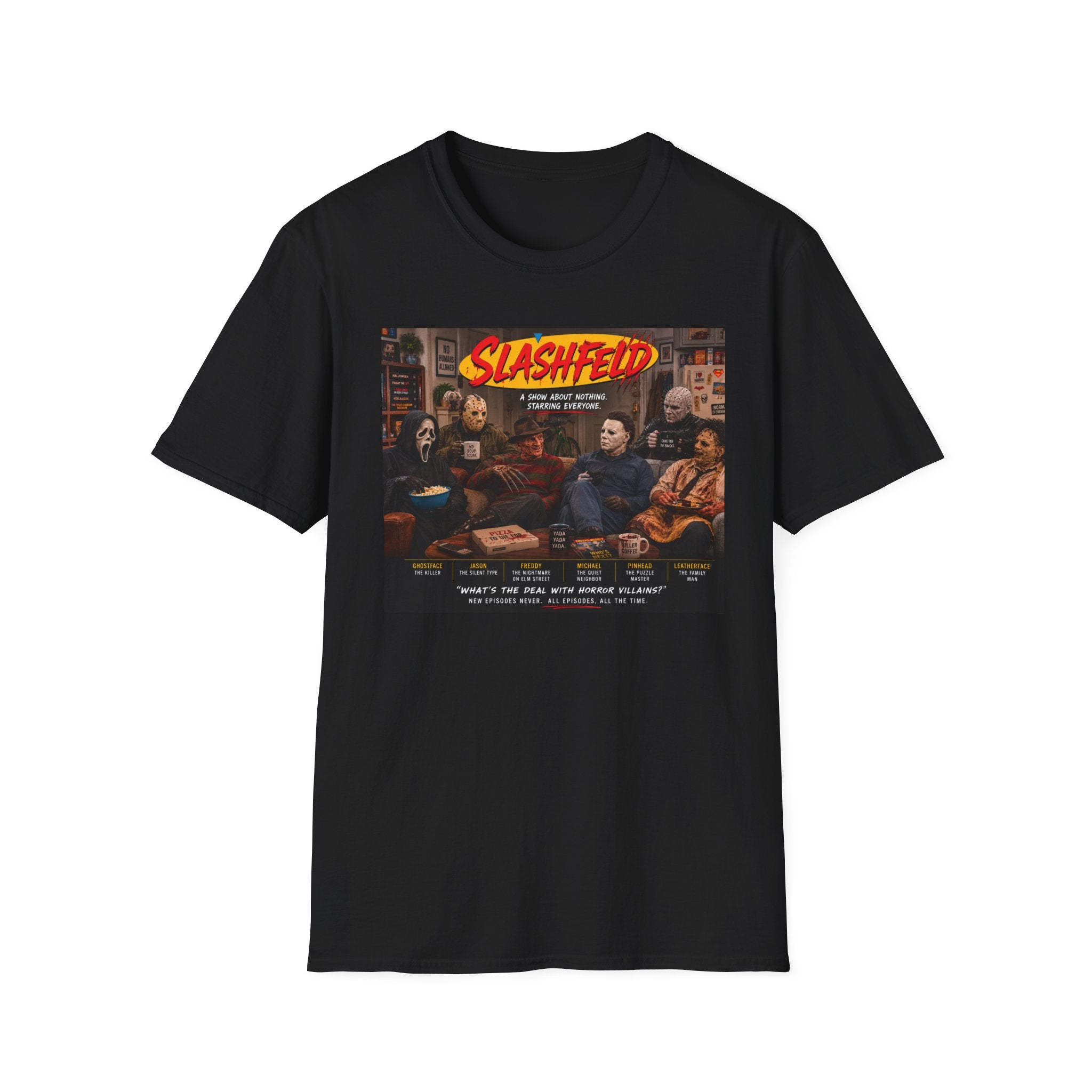 Slashfield T-Shirt — Horror Icons Movie Night Graphic Tee