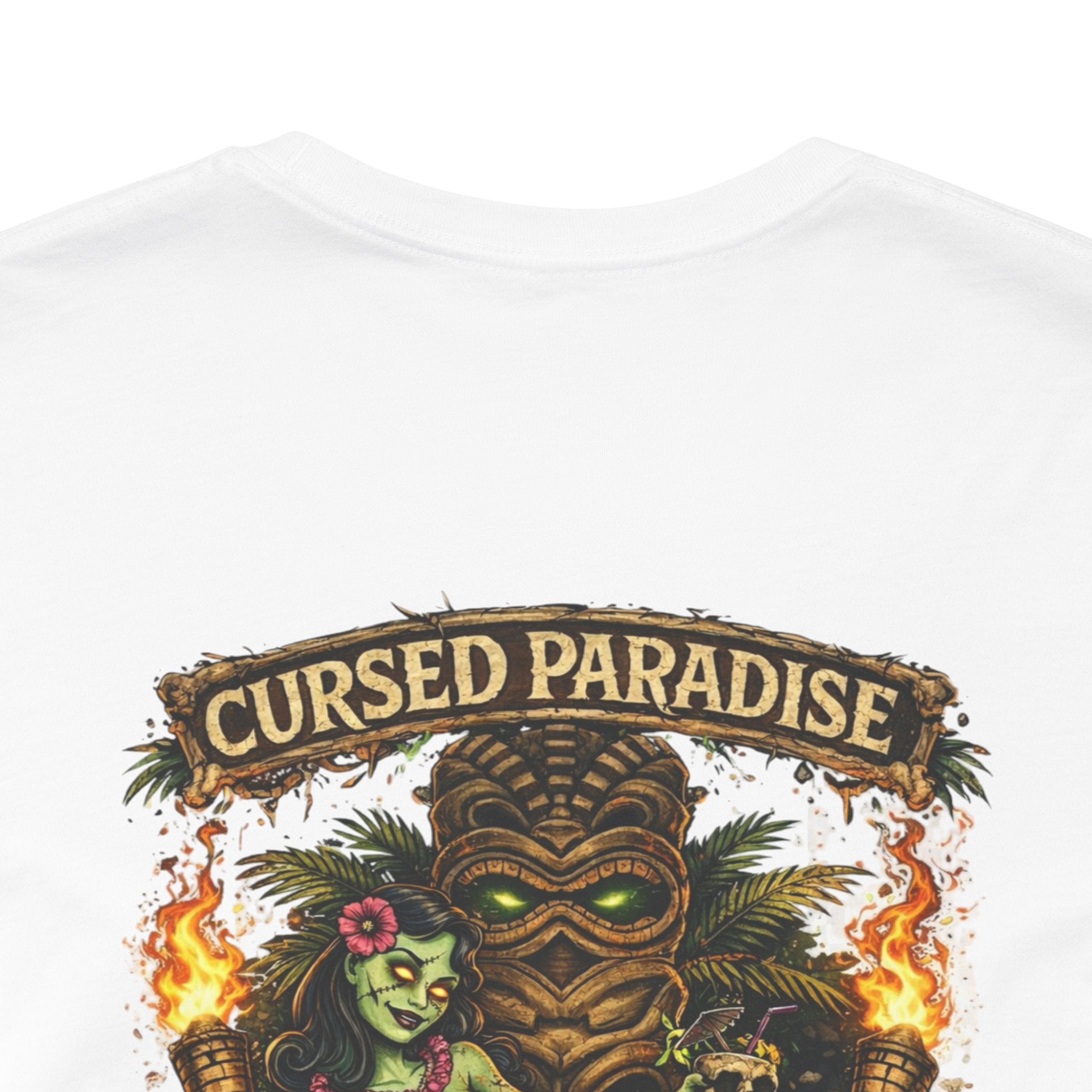 Cursed Paradise T-Shirt — Tropical Tiki Skull Graphic Tee