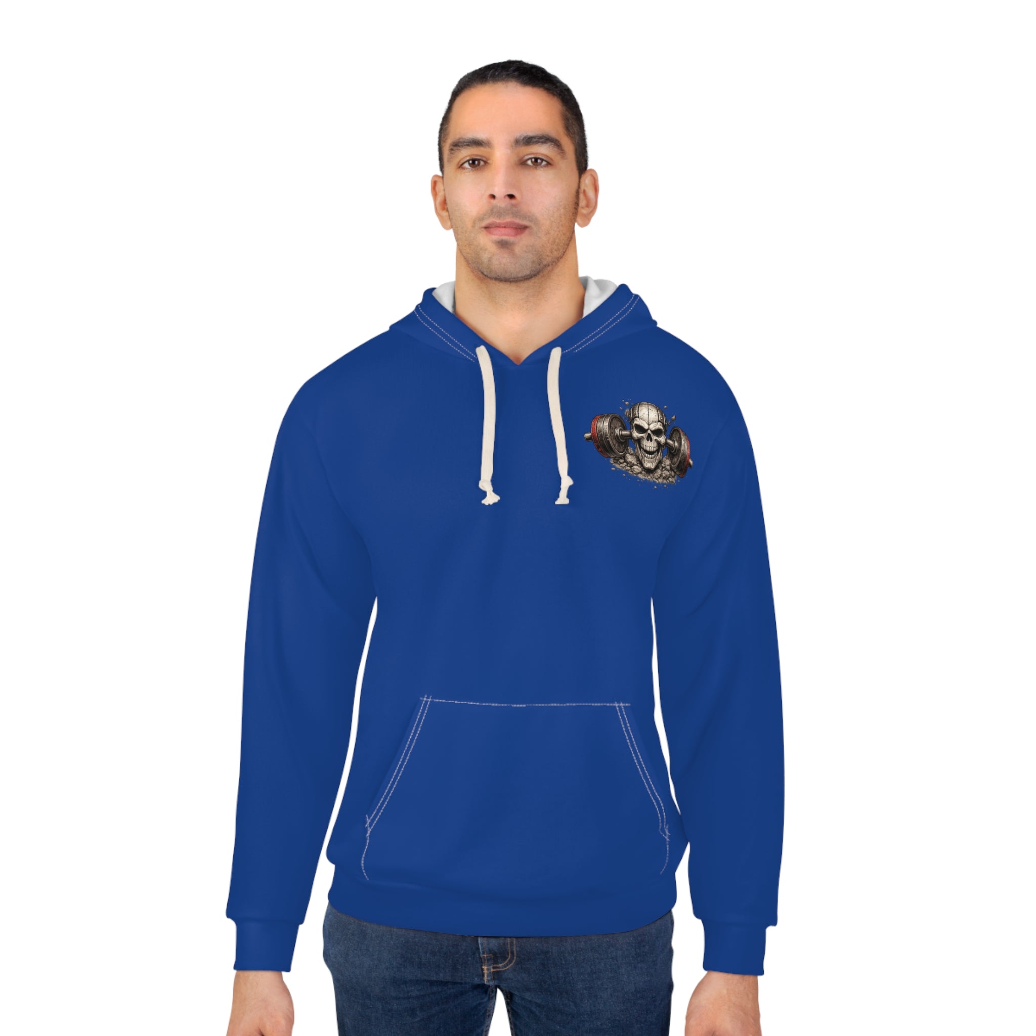 Weightlifting Hoodie — 'UNFKWTBL' Skull Bench Press Gym Pullover