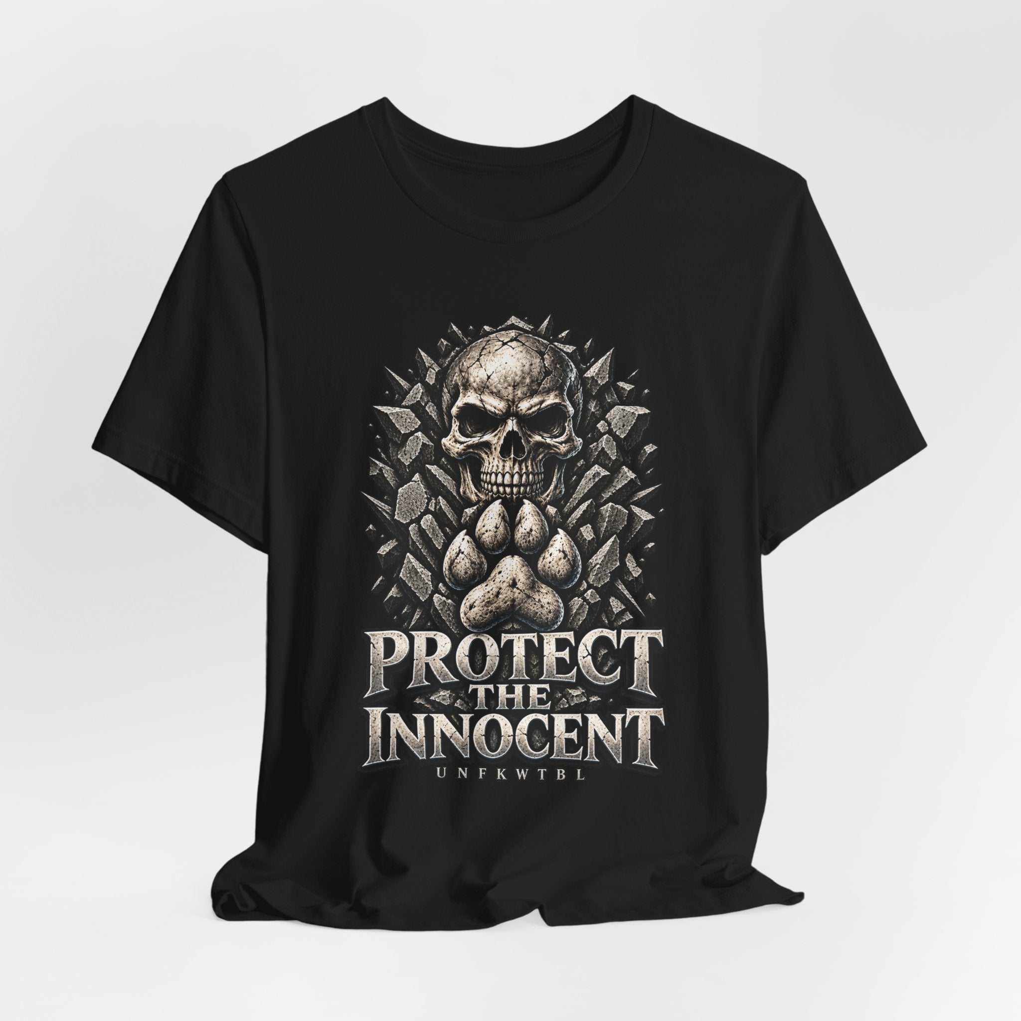 Protect the Innocent Skull Tee — "Harm Them... Answer For It." Statement T-Shirt