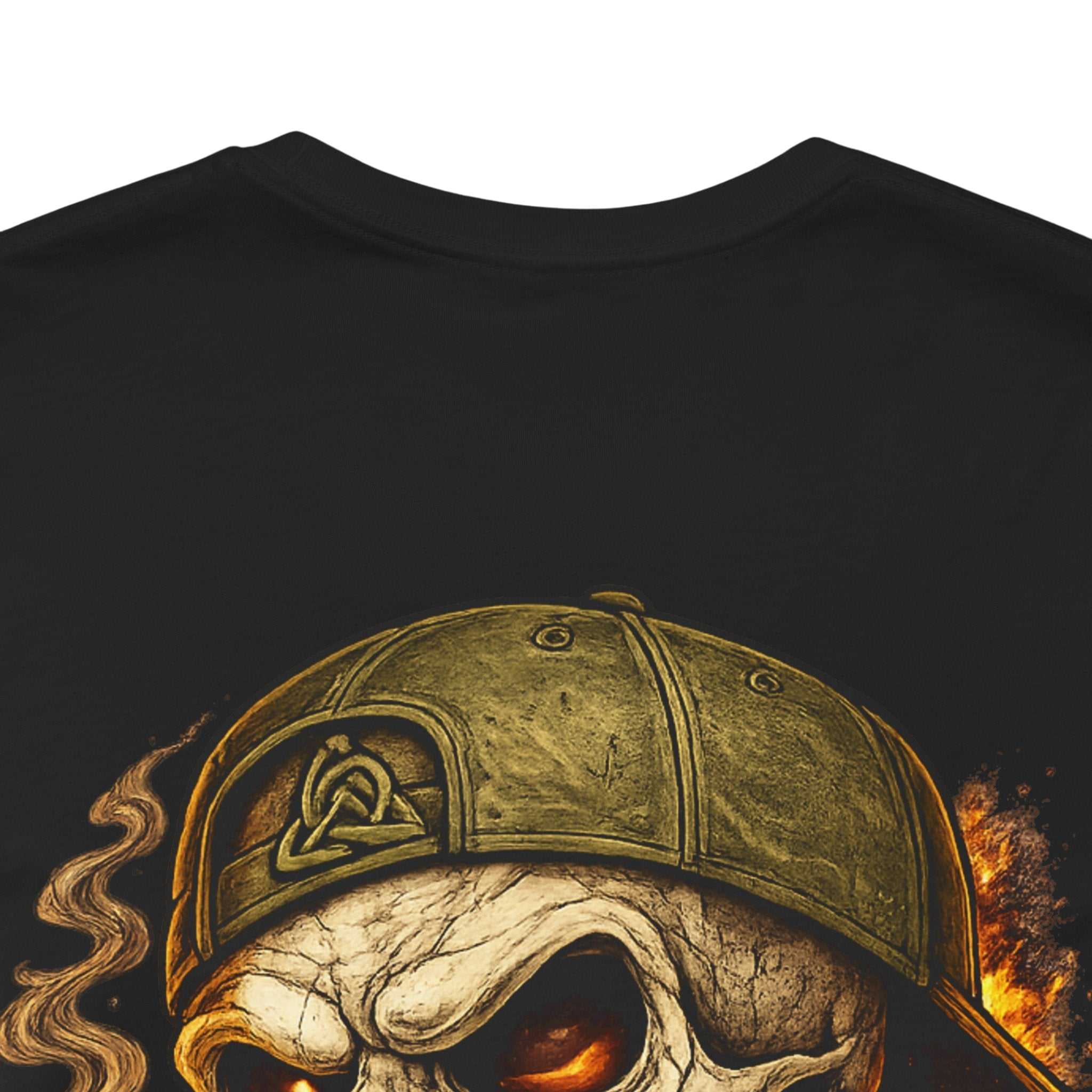 Built Different Skull Tee with bold biker skull graphic and "BUILT DIFFERENT" tagline on black t-shirt