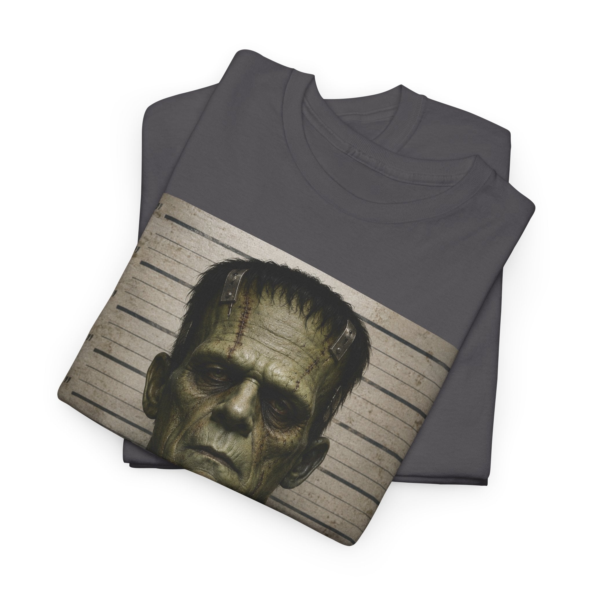 Frankenstein Mugshot Tee — Vintage Monster Mugshot Graphic T-Shirt