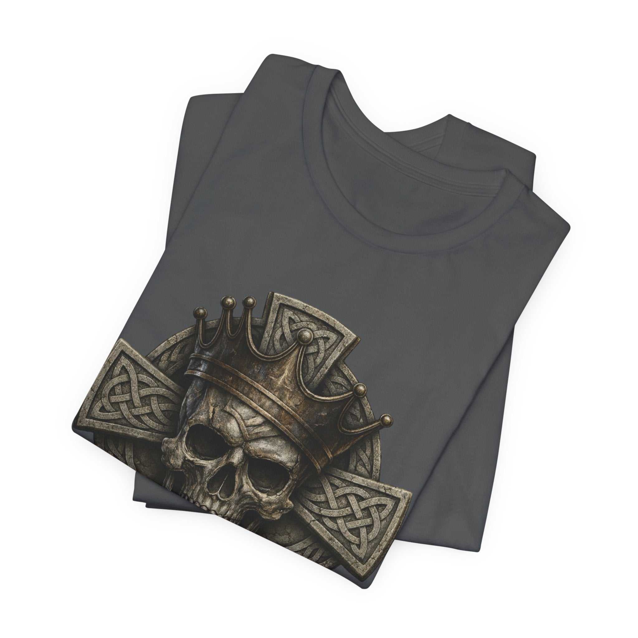 Skull & Celtic Cross Tee — 'UNFKWTBL' Gothic Biker Shirt