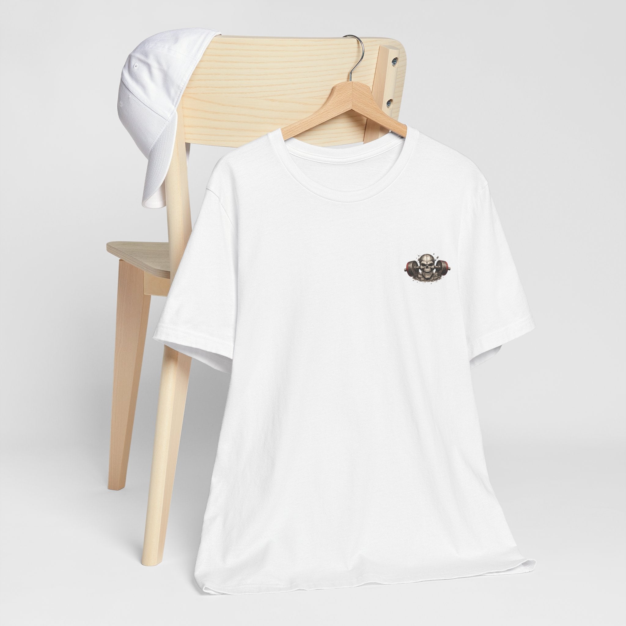 Weightlifting Tee — Vintage Bench Press Skull Design (UNFKWTBL)