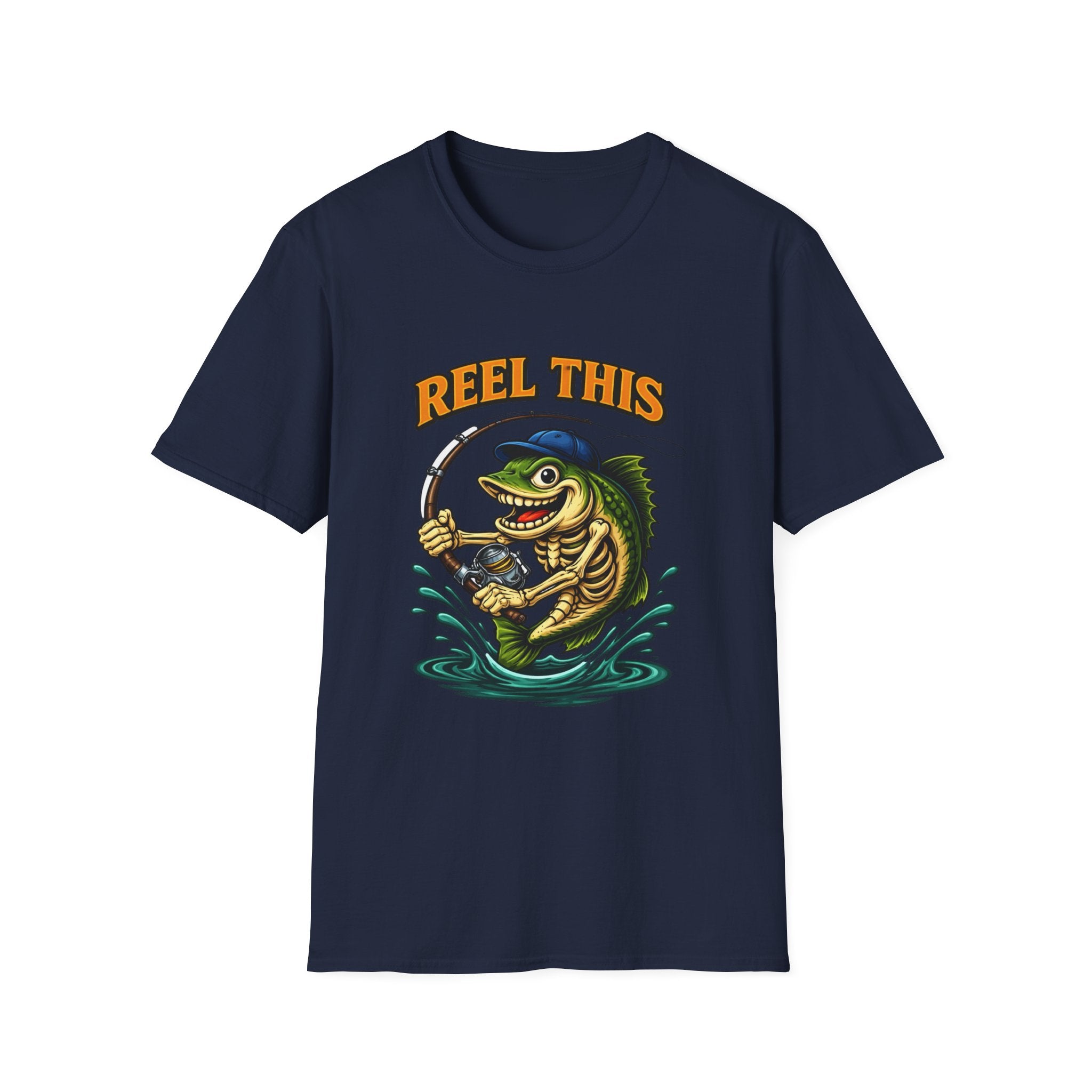 Fishing T-Shirt — "Reel This" Funny Bass Graphic Tee for Anglers