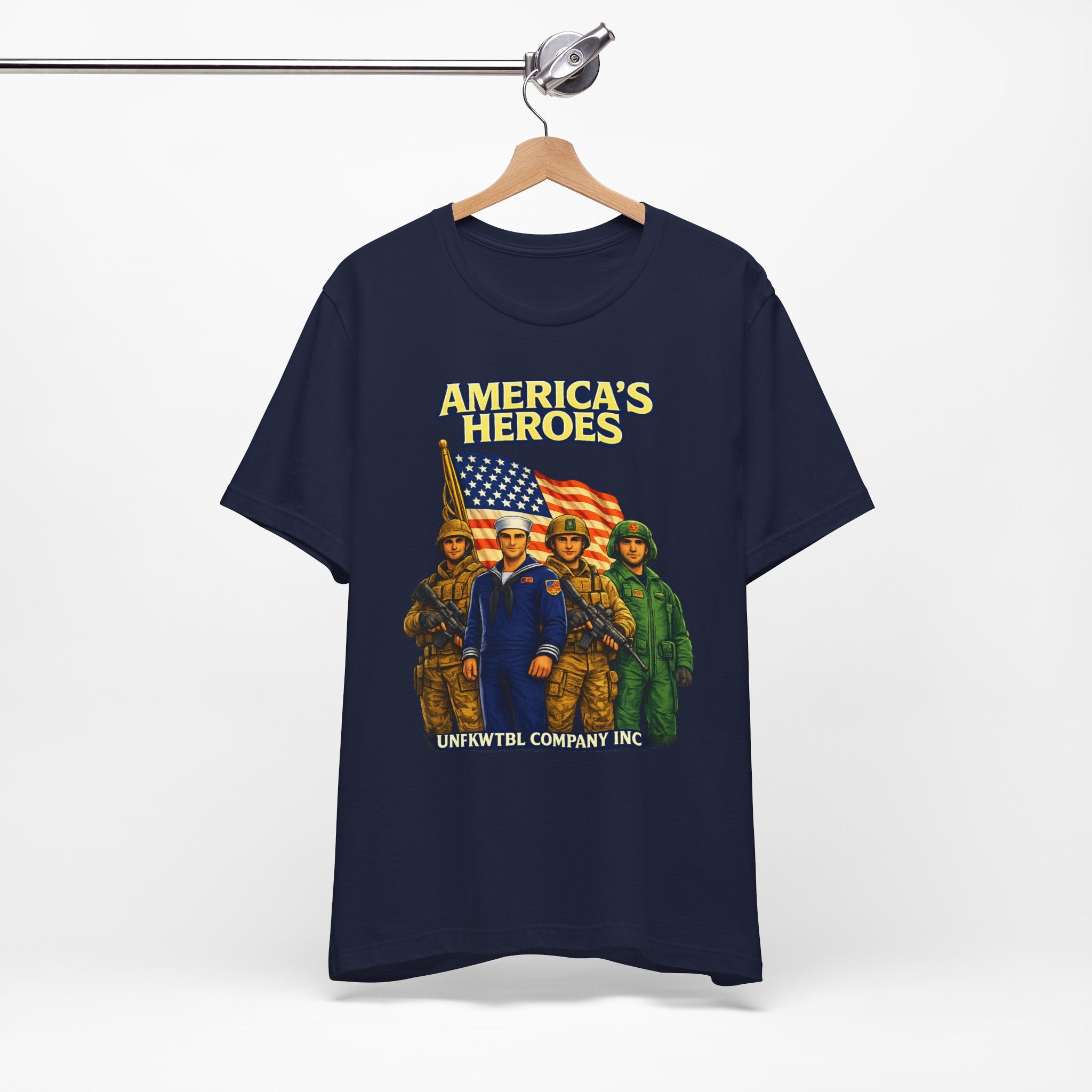 America's Heroes T-Shirt — Patriotic Military Vintage Graphic Tee