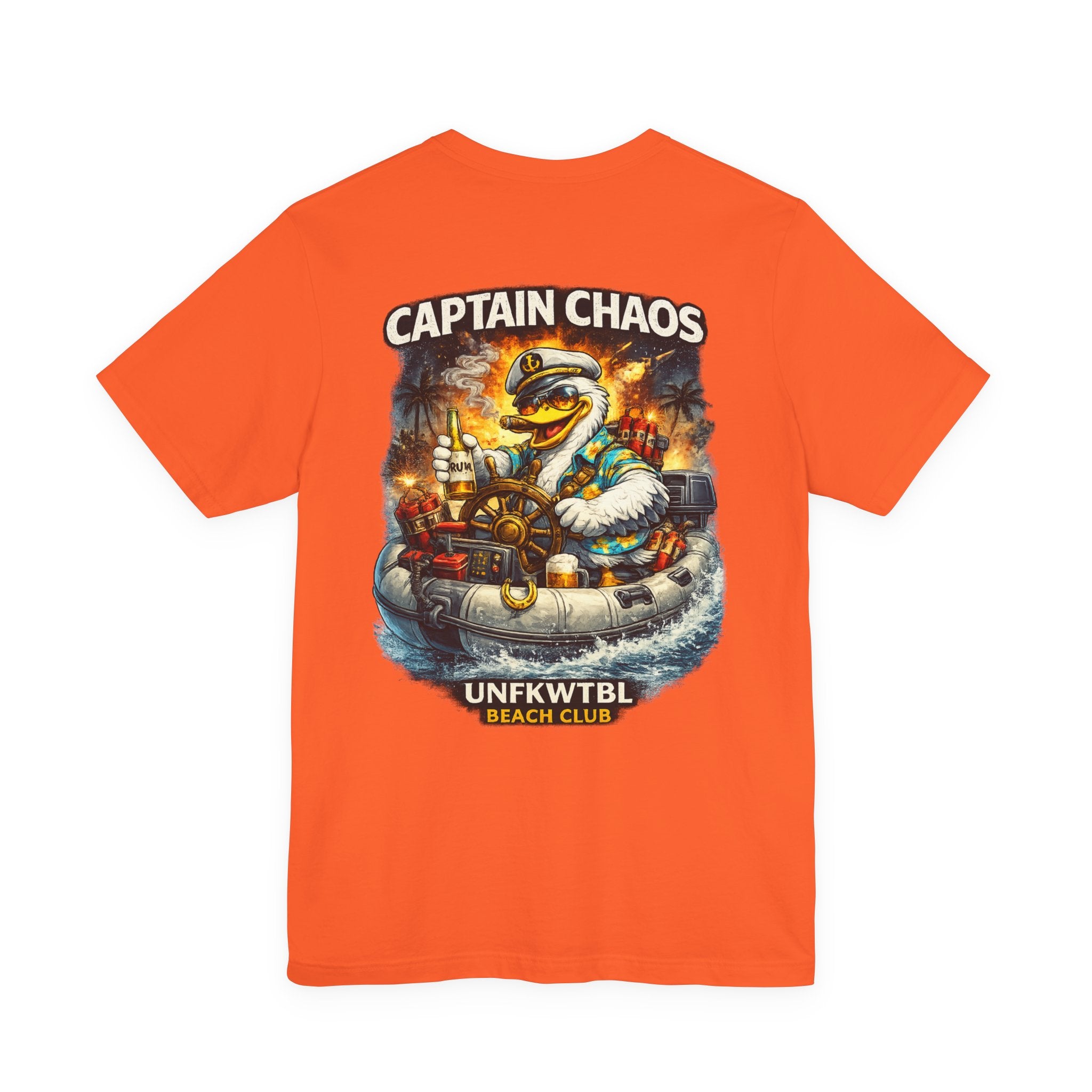 Captain Chaos Tee — Retro Beach Club Duck Graphic T‑Shirt