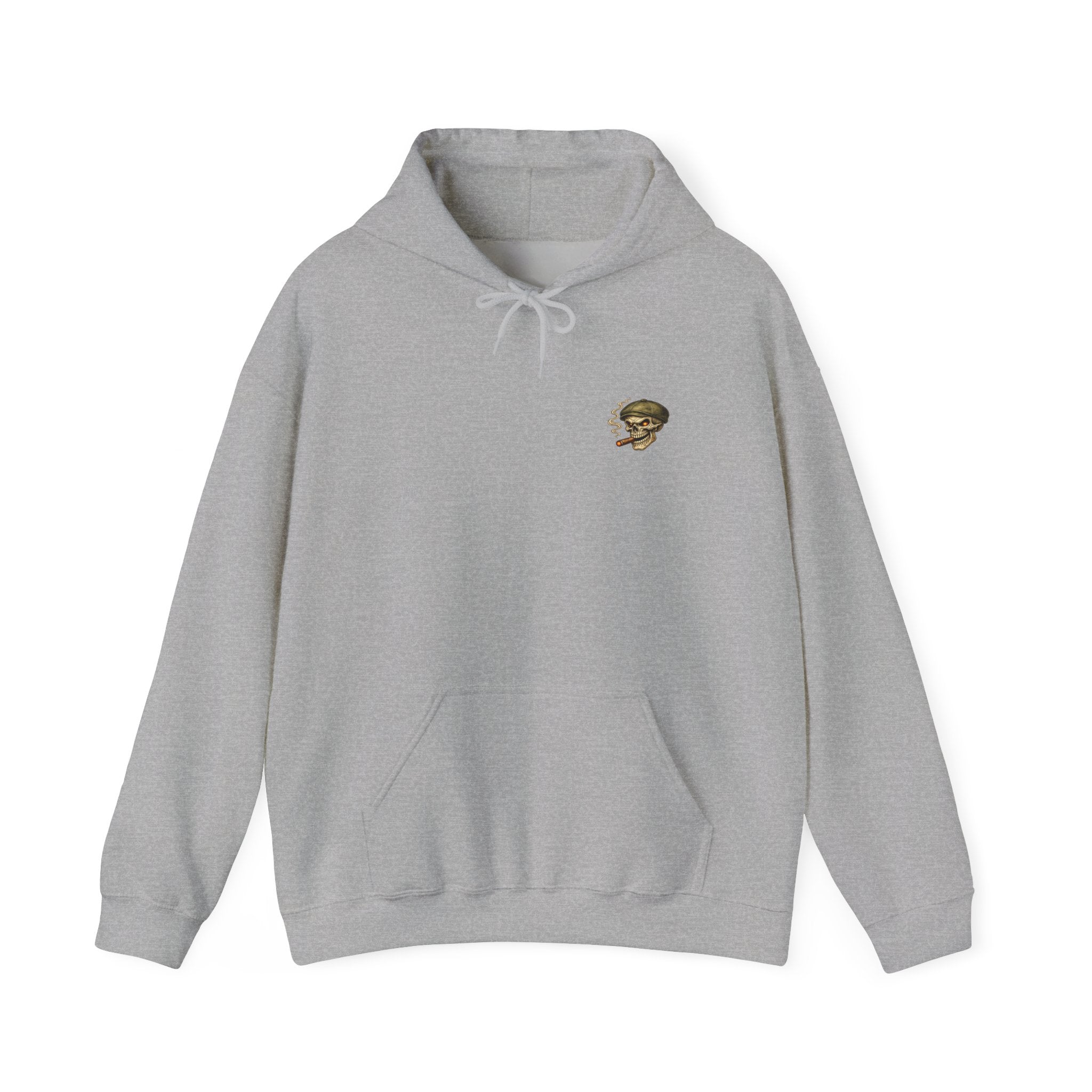 Still Standing Skull Hoodie — Vintage Military Skeleton Smoking Cigar Sweatshirt